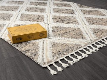 Hochflor-Teppich Vera Handmade-Look Super Weicher Teppich, 3D Effekt, the carpet, Rechteck, Höhe: 30 mm, Wohnzimmer, Schlafzimmer, Fransen, Hochwertig