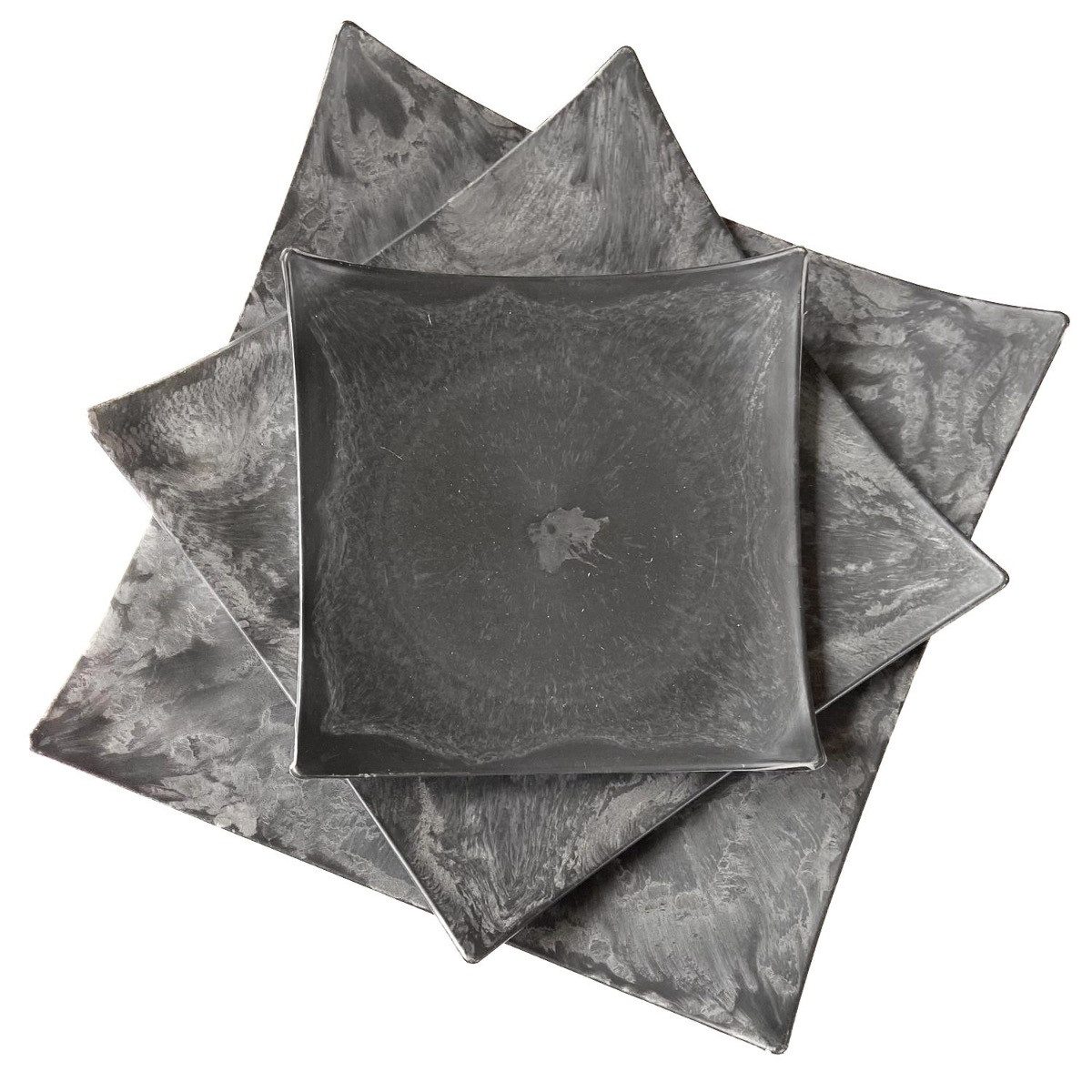 INNA-Glas Dekoteller Kunststoff Tablett JEFFERSON, schwarz, 23x23x1,5-4cm