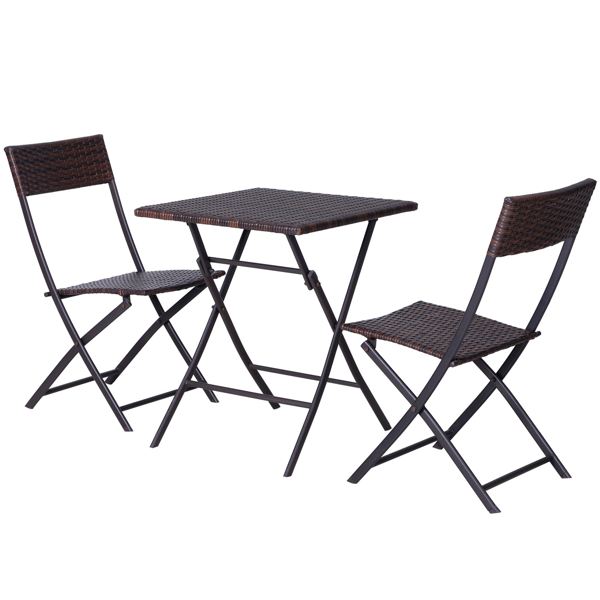 Outsunny Gartenlounge-Set mit 2 Stühle, Tisch, günstig online kaufen