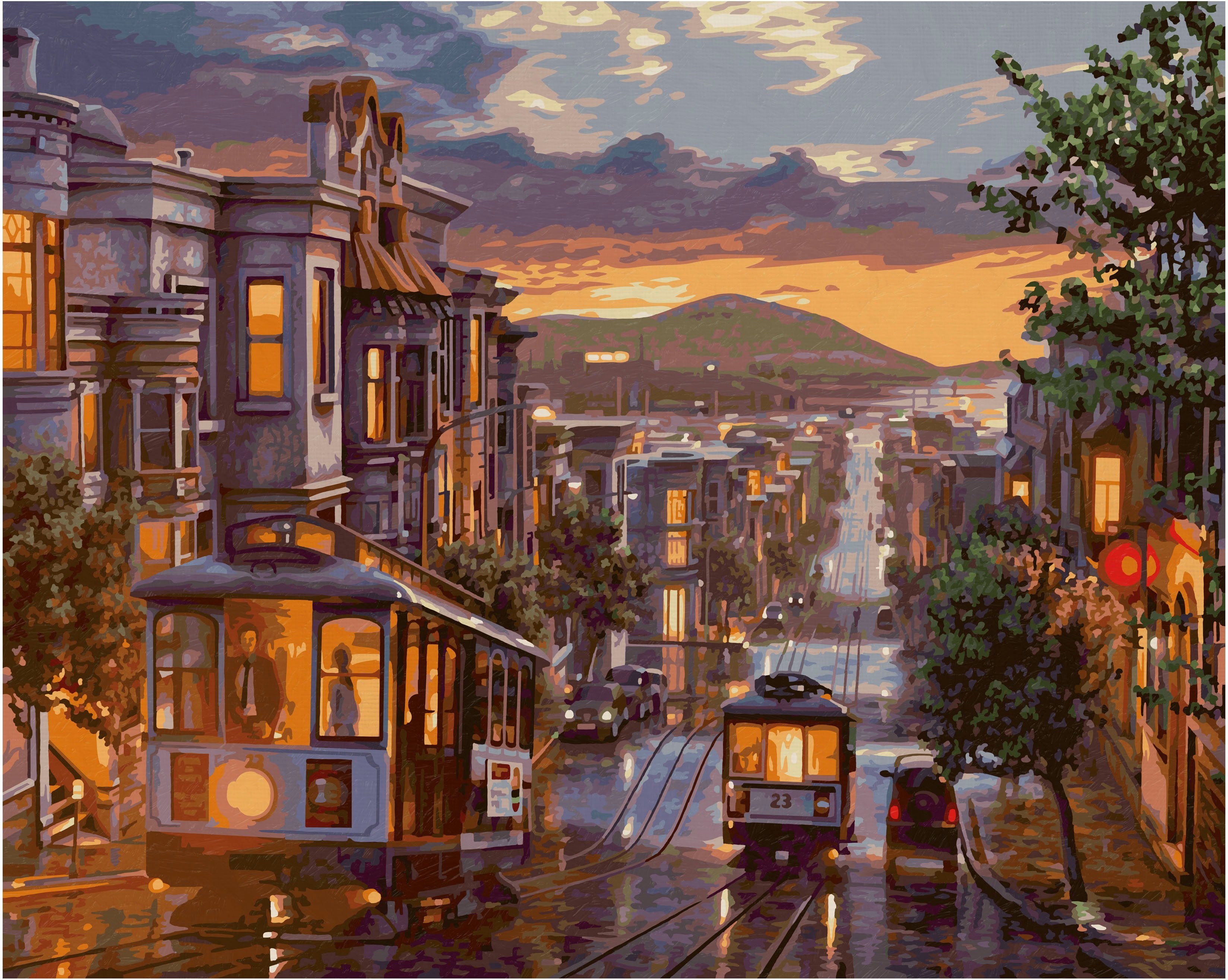 Schipper Malen nach Zahlen Meisterklasse Premium - Abendstimmung in San Francisco, Made in Germany