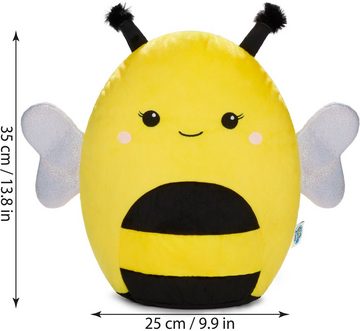 SQUISHBRUBIES Kuscheltier Bonnie die Biene - 35 cm Stofftier - Superweich (1-St., Schwarz und Gelb), Plüschtier zum Kuscheln, Verschenken und Sammeln