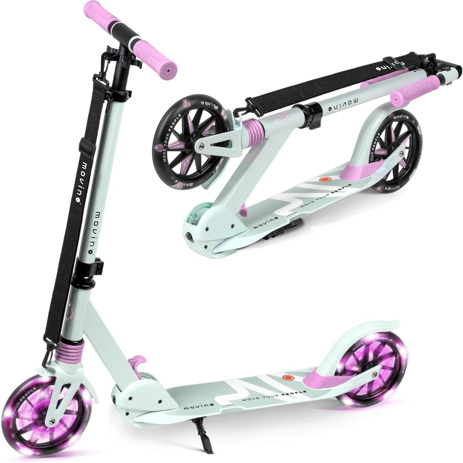 Movino Cityroller MOVINO CITY LIGHT Stoßdämpfer LED-Rollen max. 100kg