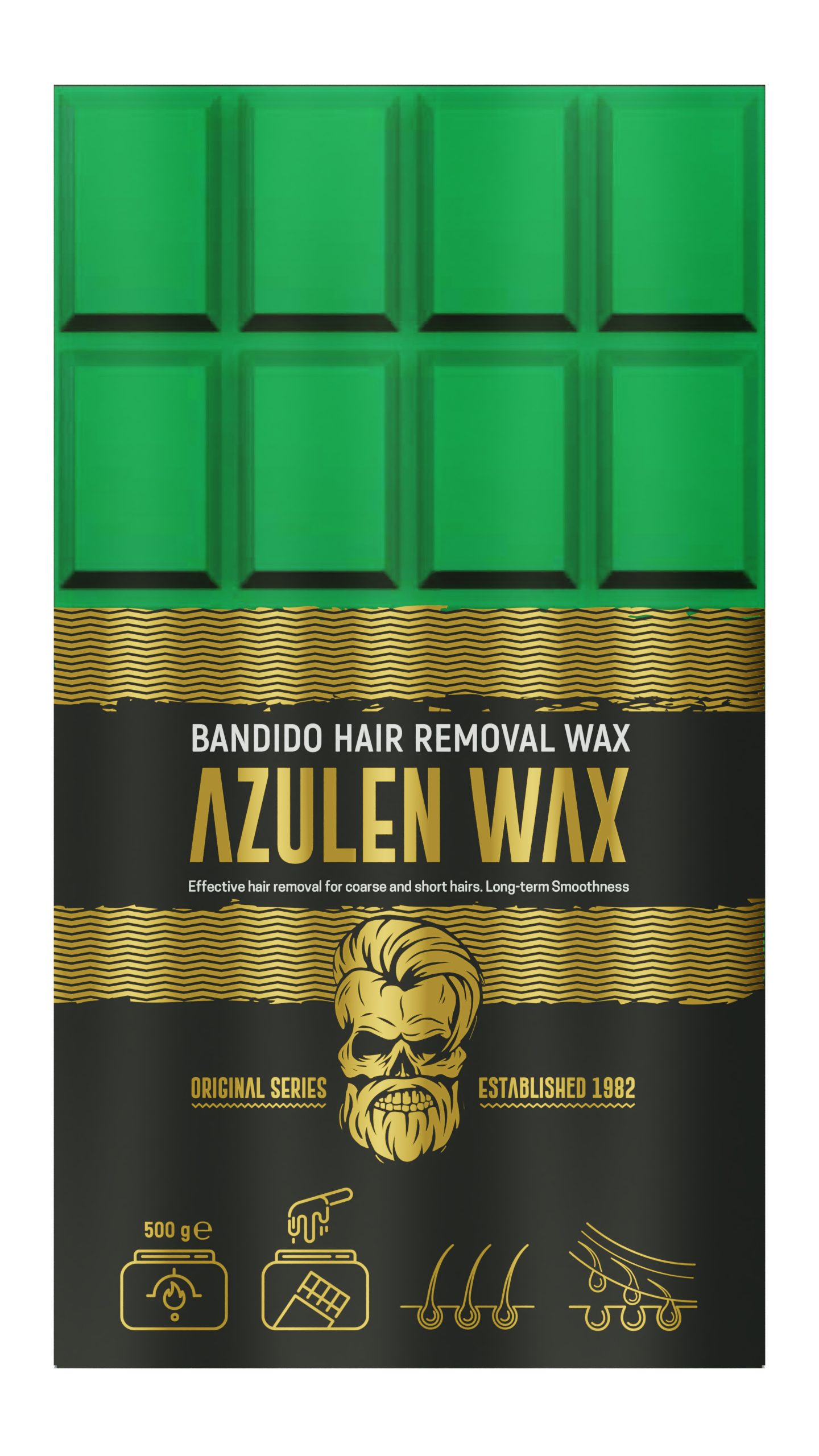 Bandido Warmwachs-Haarentferner Bandido Hair Removal Wax Heißwachs Schokoladenform 500g Azulen