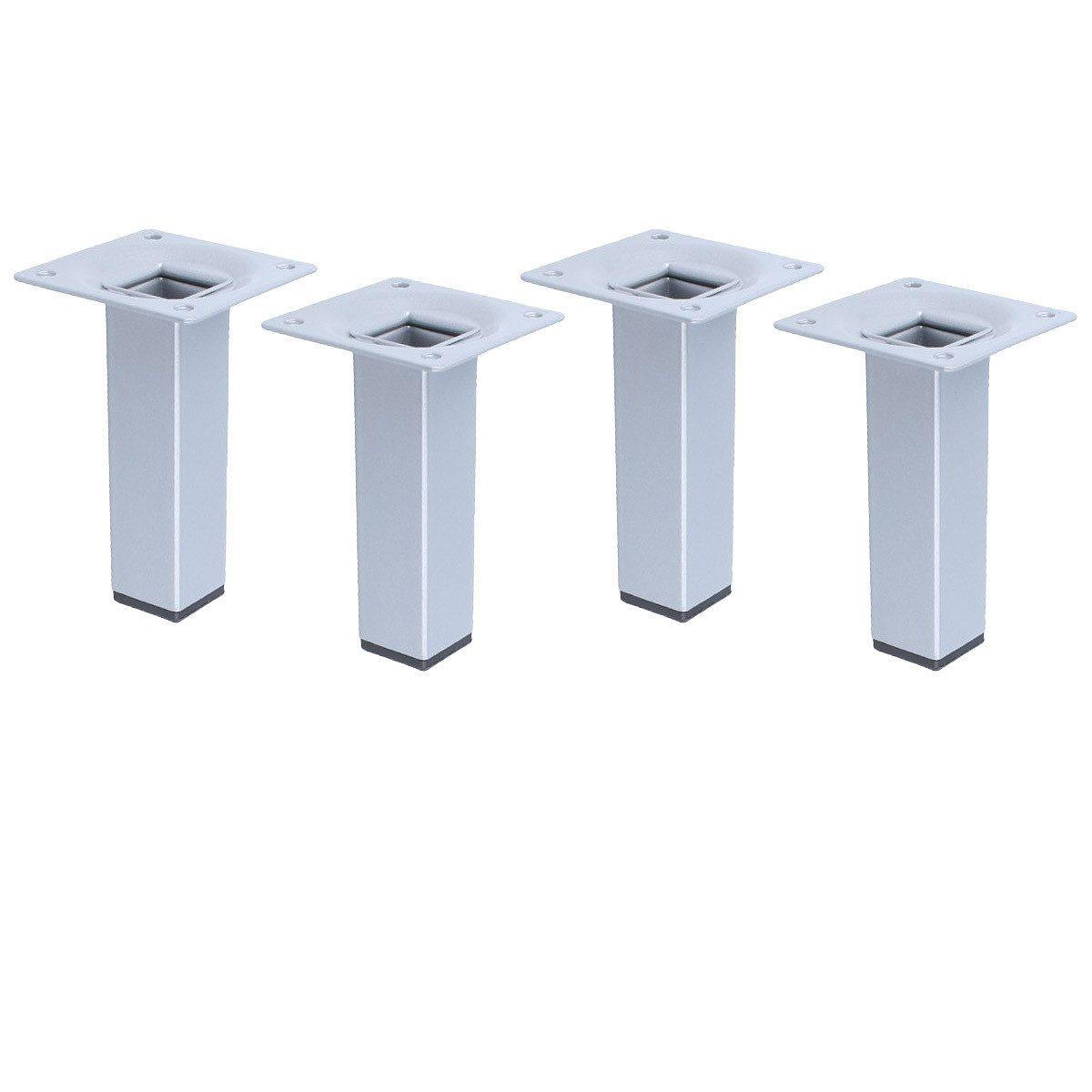 Möbelfuß 4er Set Möbelstützen Silber Möbelbeine Tischbeine