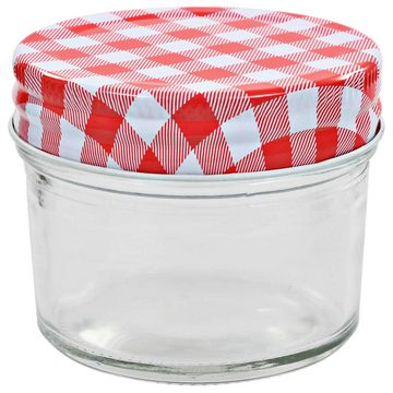 vidaXL Aufbewahrungsbox Marmeladengläser mit Weißen Roten Deckeln 24 Stk 110 ml