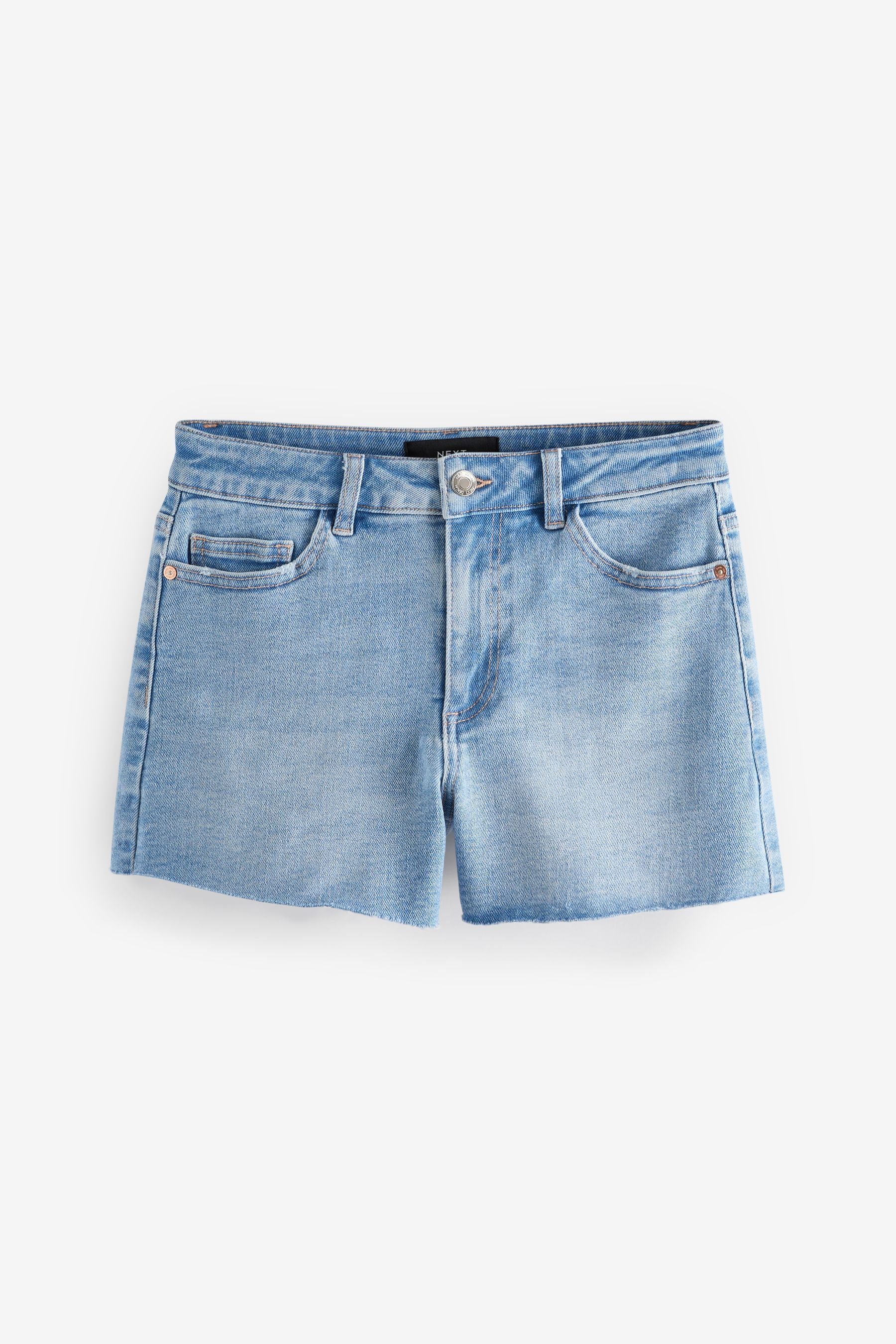 Next Jeansshorts Superweiche Denim-Shorts mit Fransensaum (1-tlg)