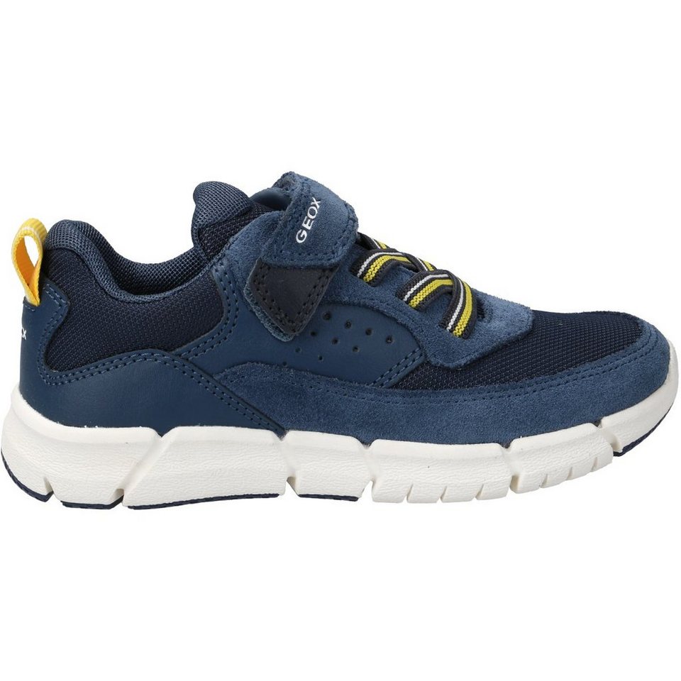 Geox Jungen Schnürhalbschuhe Flexyper Halbschuh Sneaker  Leder-/Textilkombination, Obermaterial: Textil / Veloursleder /  Synthetisches Leder