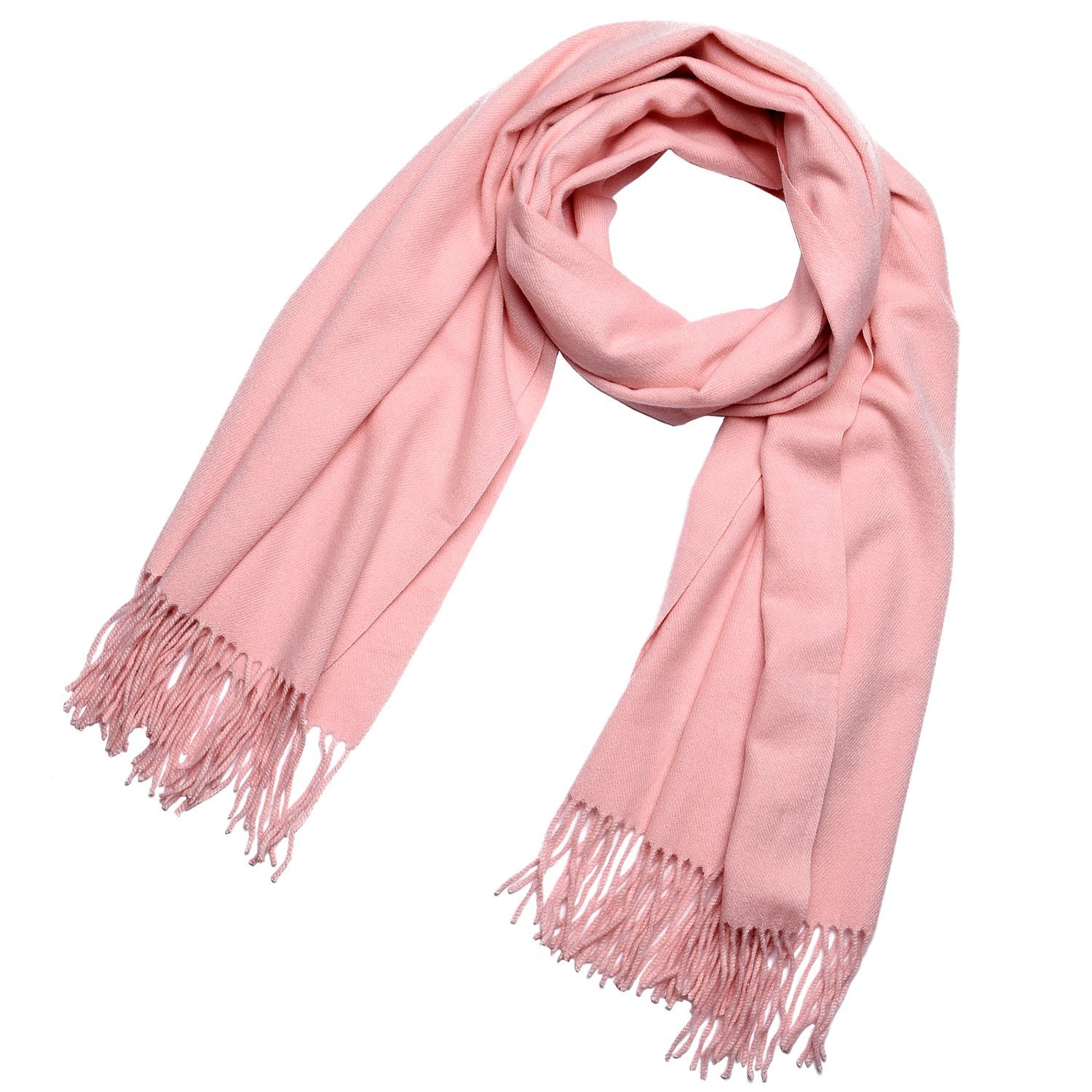 DonDon Schal Schal Winterschal, (1-St), Damenschal, kuschlig weich, mit Fransen, Feinstrick