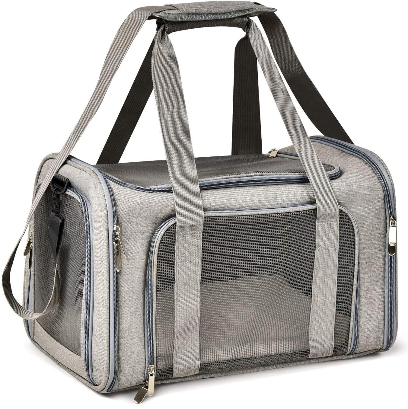 Flieks Tiertransporttasche bis 11,00 kg, Hundetasche Katzentasche Faltbare  Haustier-Reisetasche für Welpen und Katzen