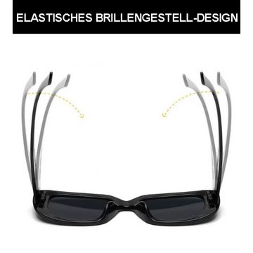 Rnemitery Sonnenbrille Rechteckig Sonnenbrillen für Damen Herren Mode Retro 90er Brille 2pcs (2-St)