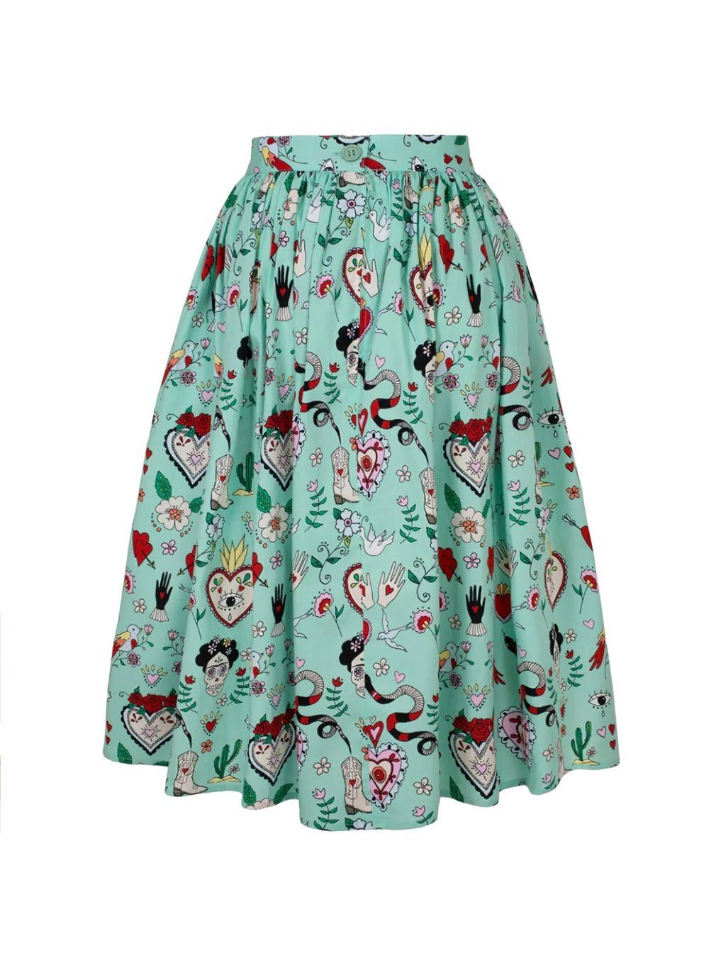 Hell Bunny A-Linien-Rock Tijuana Sugar Skull günstig online kaufen