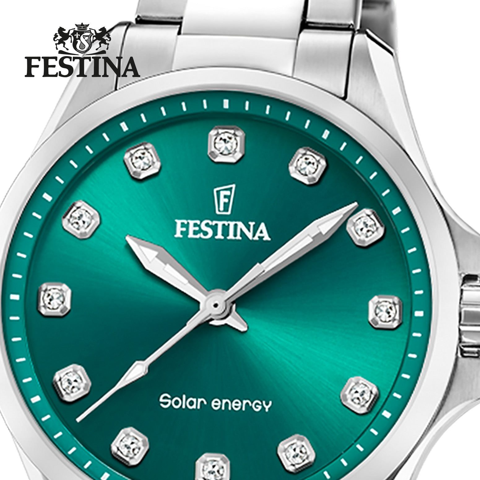 Festina Solaruhr Festina Damenuhr Edelstahl silber, (Solaruhr), Damen Solaruhr rund, Edelstahlarmband silber, Luxus