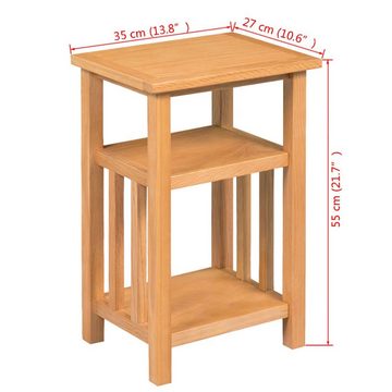 vidaXL Beistelltisch Beistelltisch mit Zeitungsablage 27x35x55 cm Massivholz Eiche (1-St)