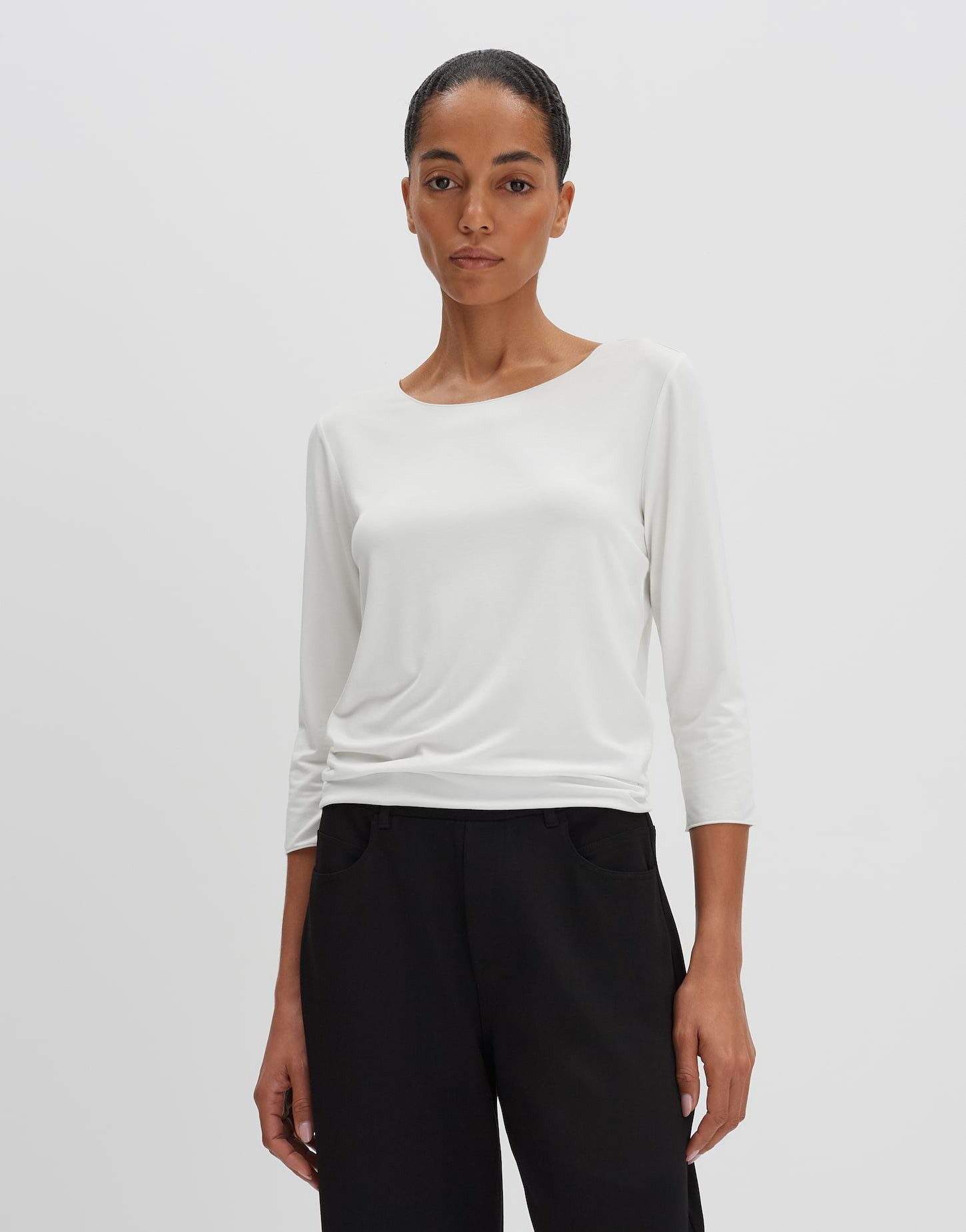 someday 3/4-Arm-Shirt Basicshirt KIROSA Slim aus Ecovero Viskose Mix