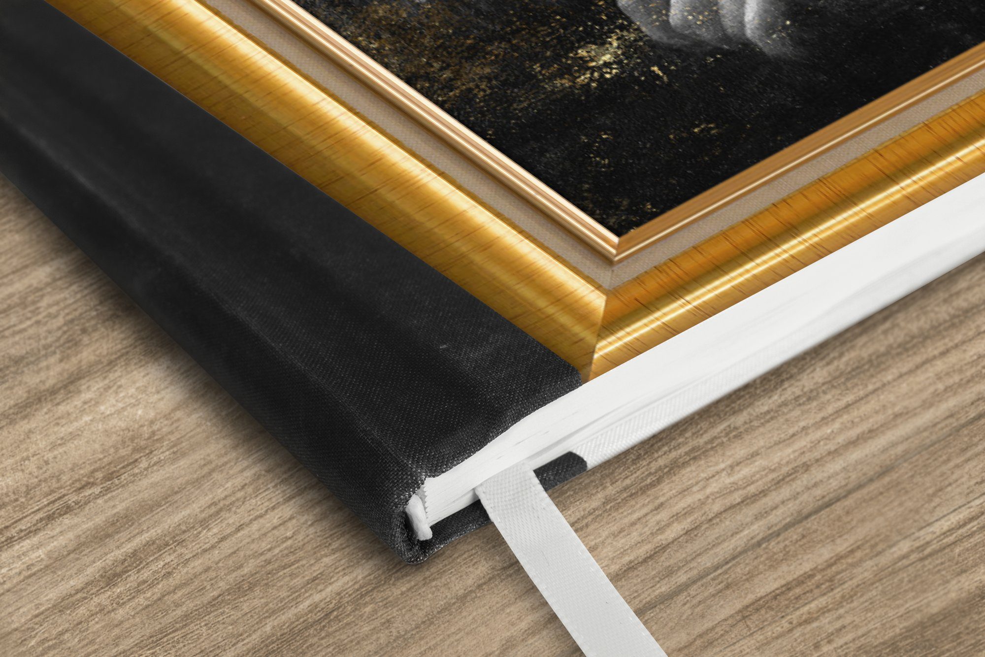 Thumbnail - MuchoWow Notizbuch Mona Lisa - Da Vinci - Gold - Rahmen, Notebook, Notizblock a5, Tagebuch, Journal Liniert