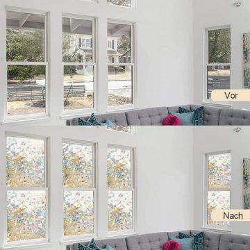 Fensterfolie Fensterfolie Blickdicht Selbsthaftende, 3D Regenbogen Folie 45*100cm, Rnemitery