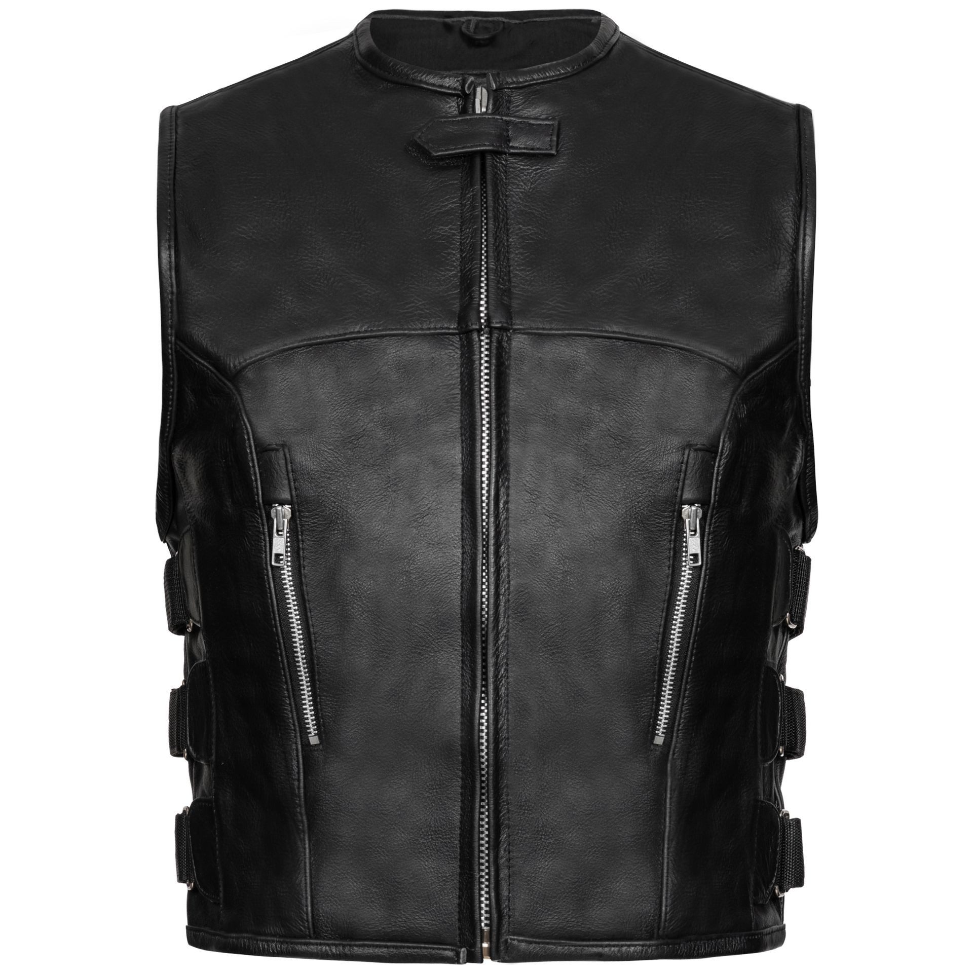 PAULGOS Motorradweste Lederweste Biker Kutte Clubweste Chopper Weste 100% Echtleder - BW10