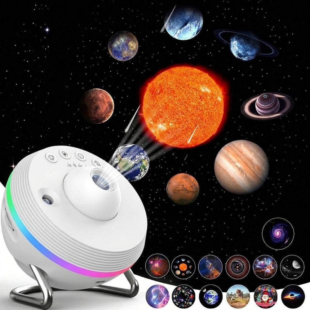 PRIISF Projektionslampe LED-Sternenhimmel Wandprojektor 13 Motiv Planetarium Galaxy Projektor, LED Nachtlicht, 180° drehbare, für Kinder Erwachsene/Schlafzimmer/Party/Decke, DYNAMISCHER METEOR, Sternenprojektor Starry Erde Stern Nebula Nachtlichte Polarlicht