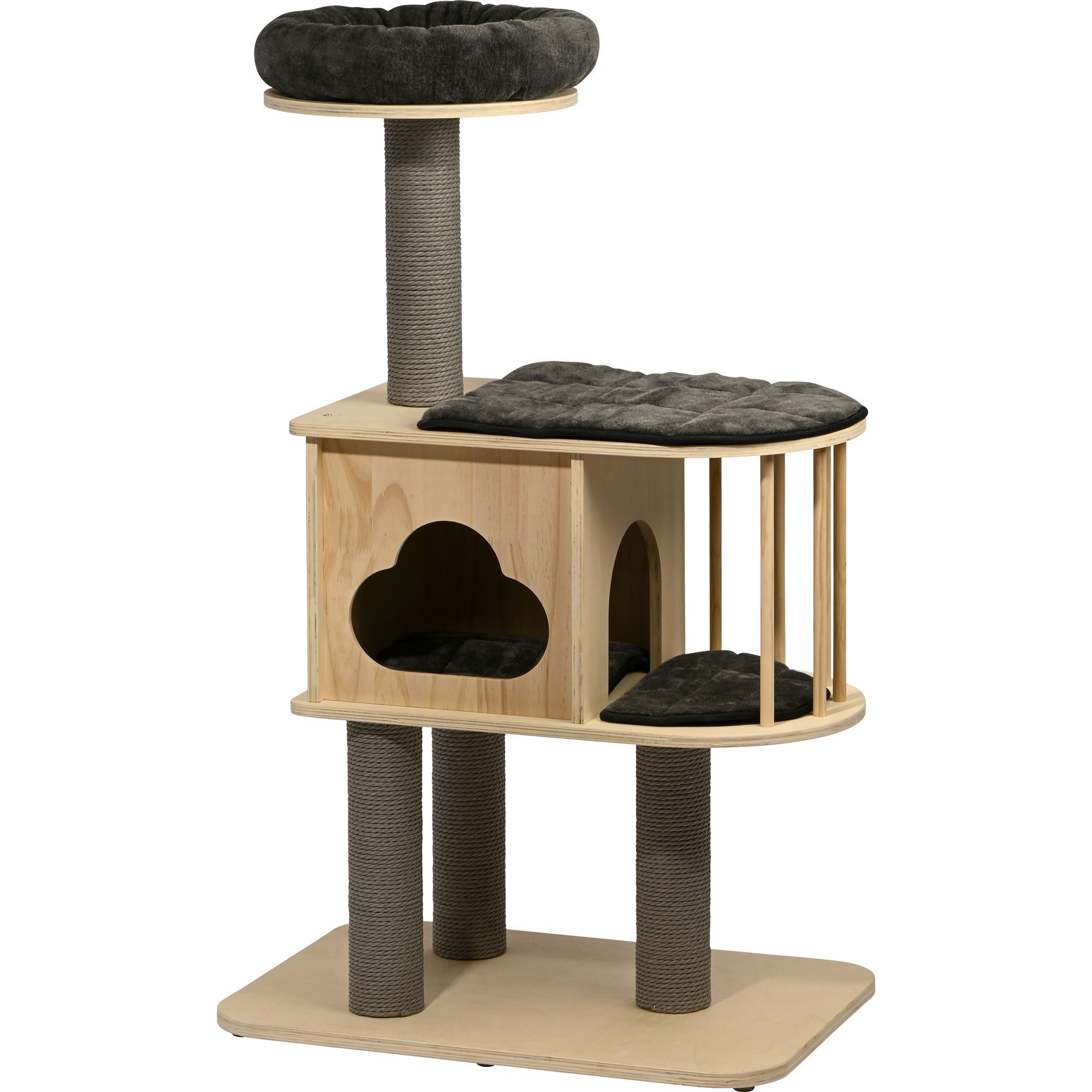 dobar Tierhaus dobar Kratzbaum "Mila" mit Kuschelhöhle - 68 x 48 x 116 cm
