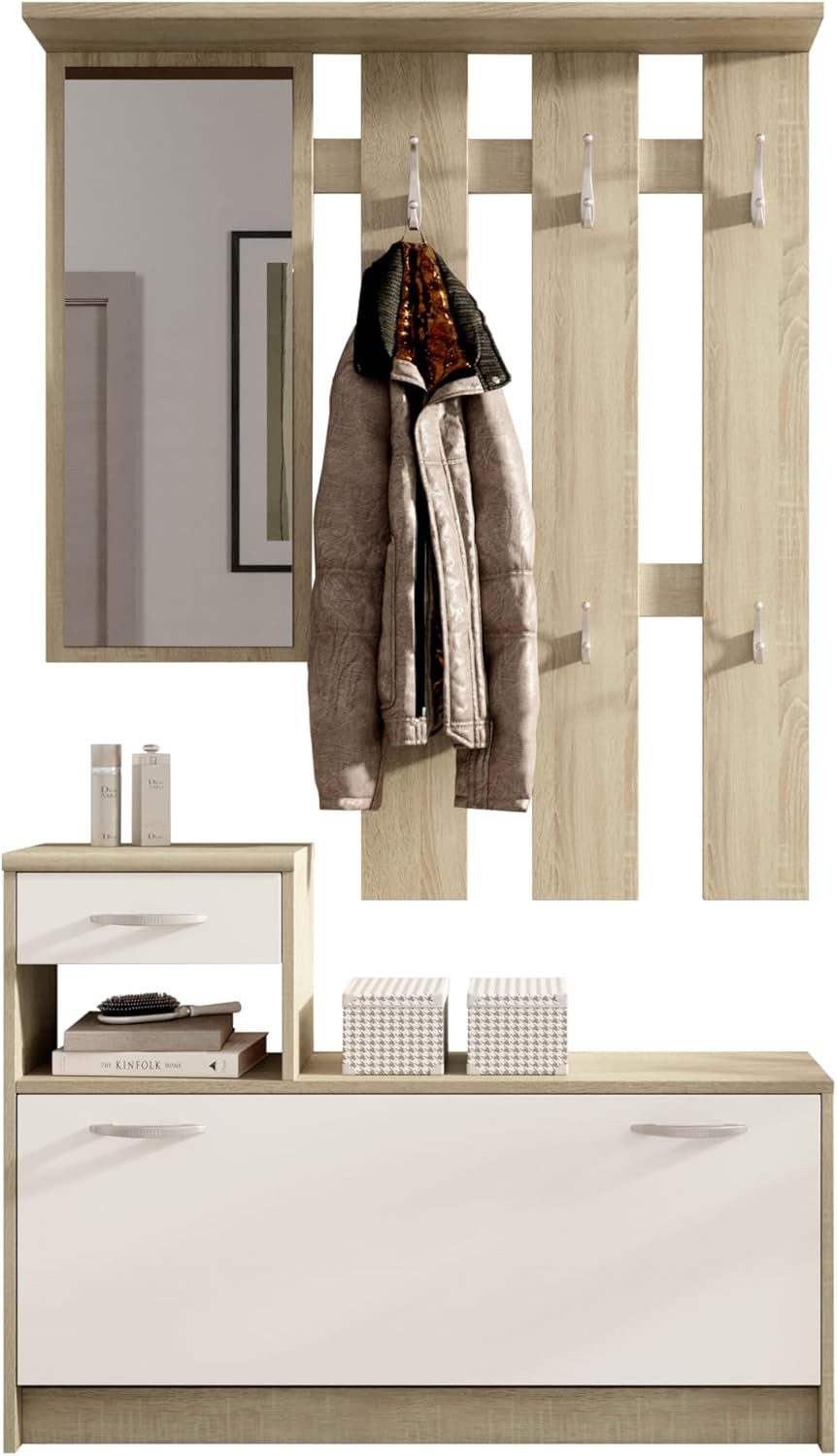 PREISBRECHER Garderoben-Set Selene, (3-St), 100 x 190 x 25 cm (B/H/T) günstig online kaufen