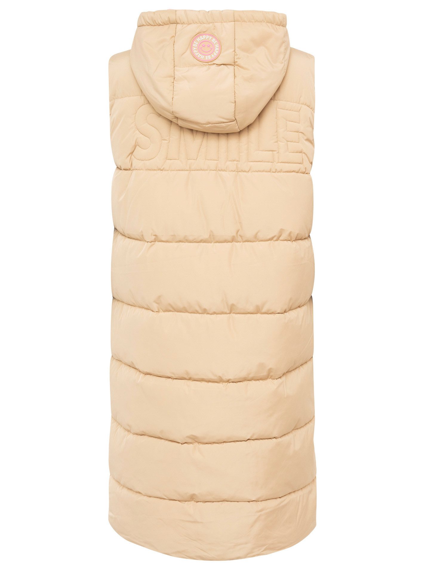 Zwillingsherz Steppweste "Smile" Smile-Steppung hinten, Zippern seitlich, Kapuze, Kordelzug