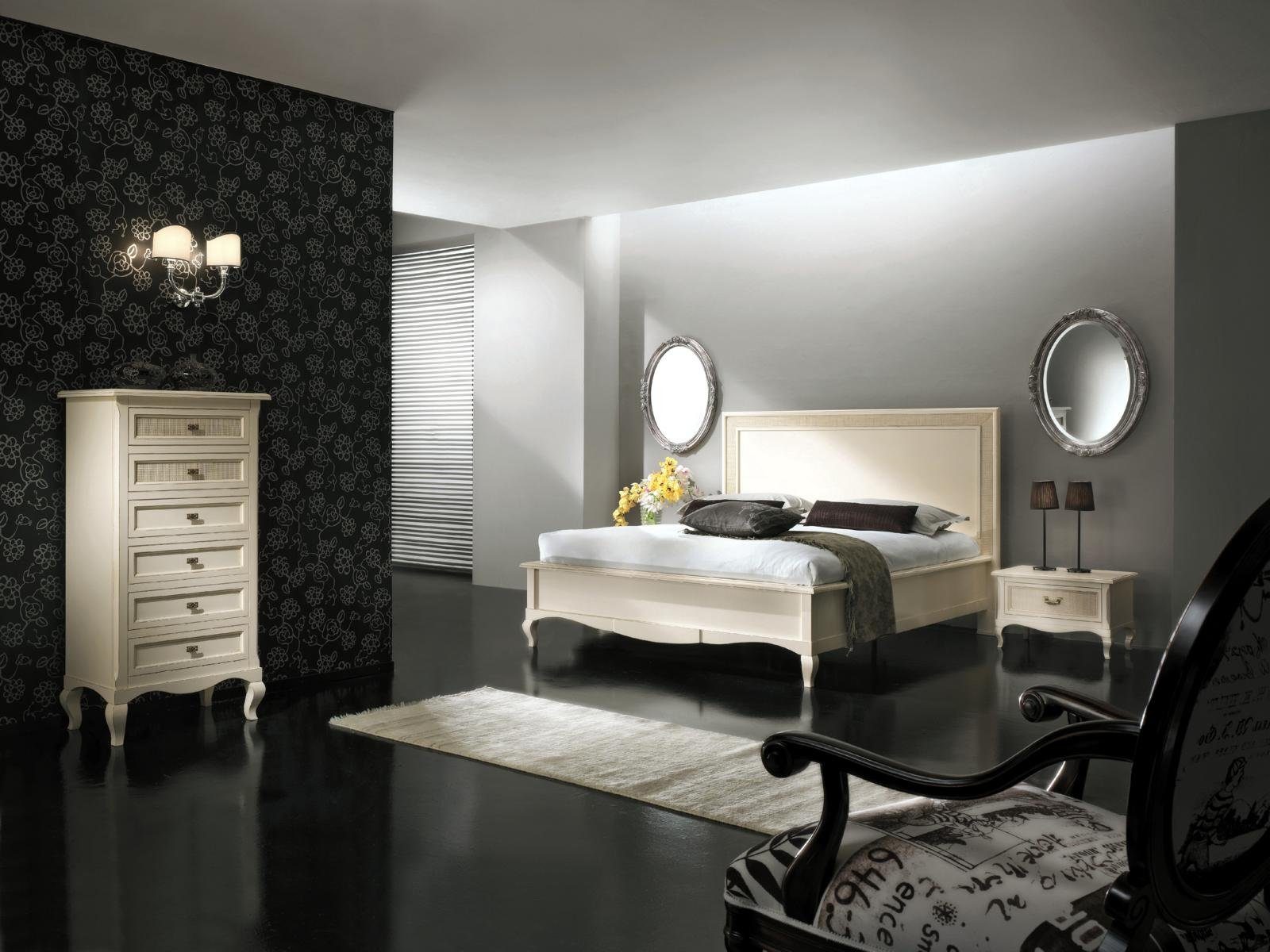 JVmoebel Schlafzimmer-Set, Design Art deco Luxus Betten Gruppe Holz Bett Nachttisch 4tlg Set