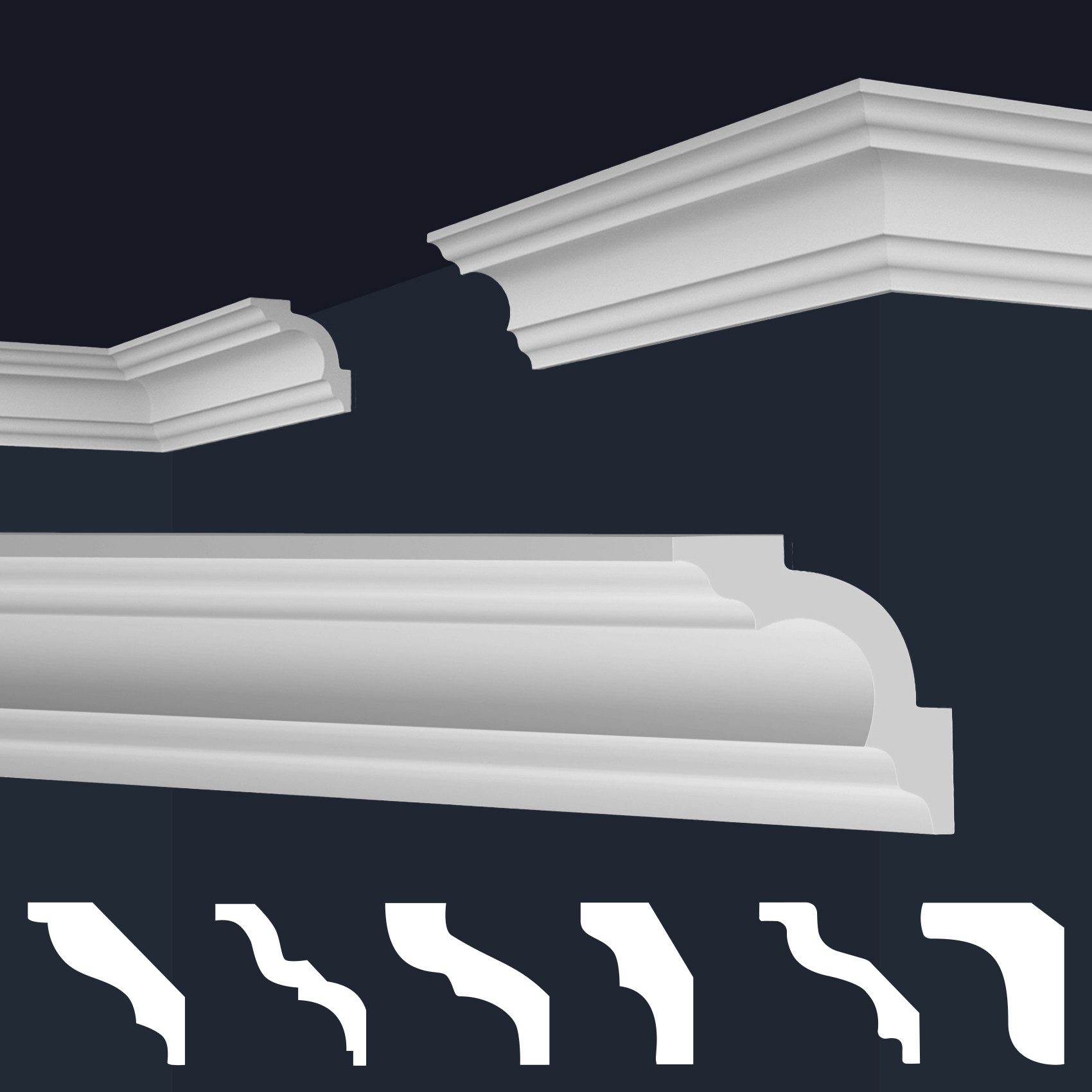 marbet design Stuckleiste E-25, 20 Meter / 10 Leisten, XPS Styropor weiß - günstig online kaufen