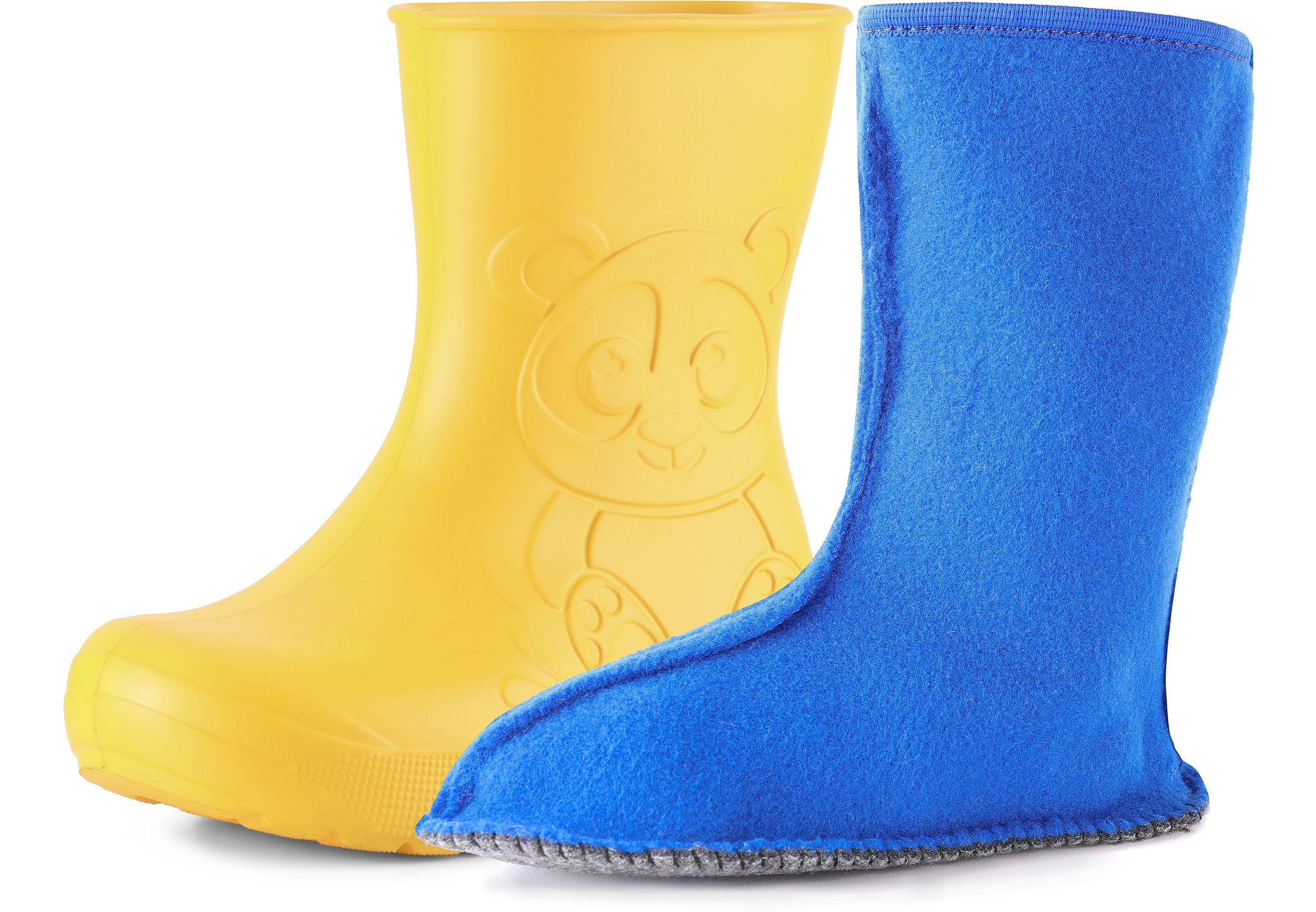 Kinder Stiefelsocken Gummistiefel Innenschuh LA-CA-10-11 Wärmende Ladeheid Schaftformer Kobalt für