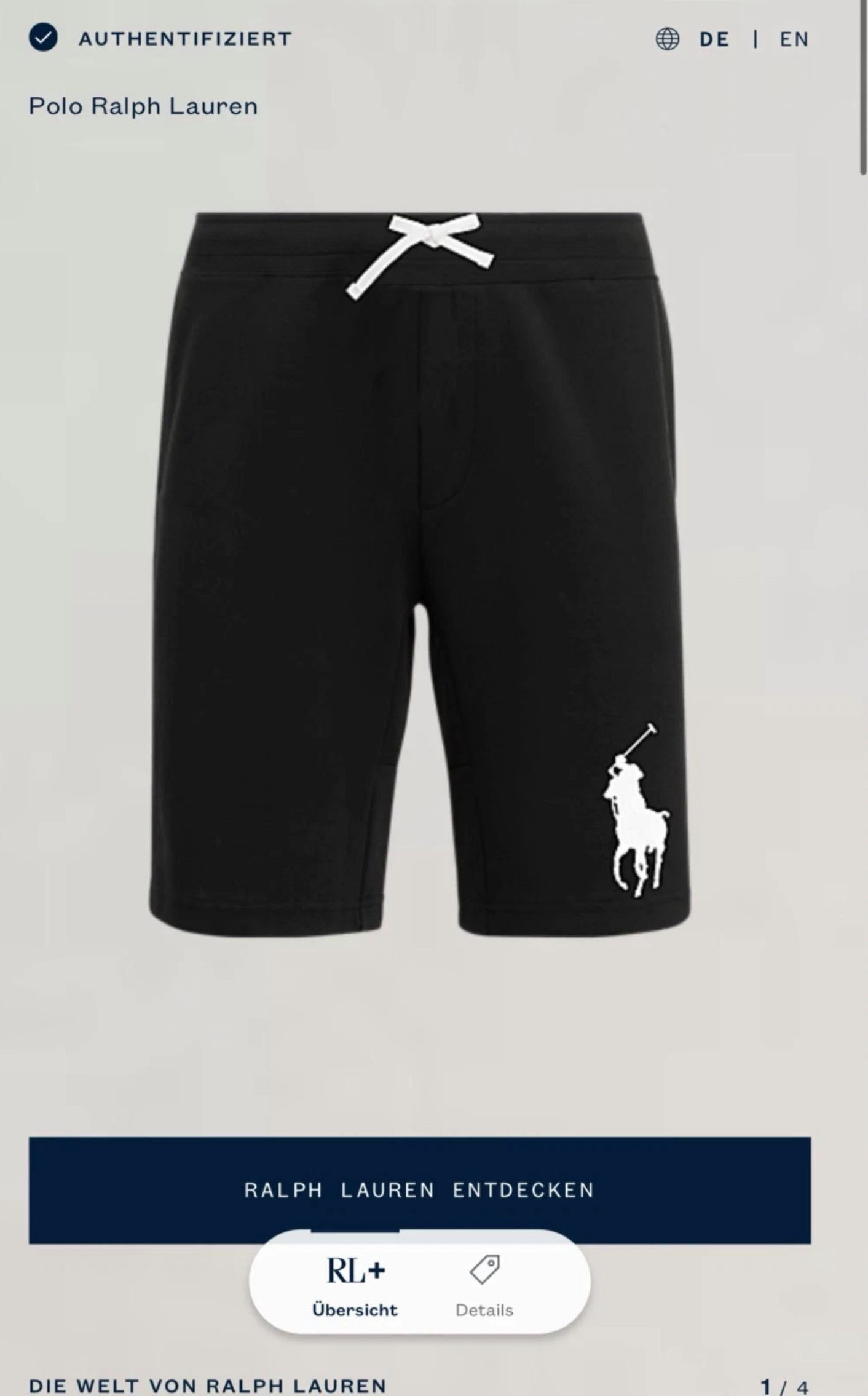 Polo Ralph Lauren Sweatshorts Herren Big Pony Bermuda Mesh Bermuda Shorts Sofortige Authentifizierung über das Ralph Lauren-System