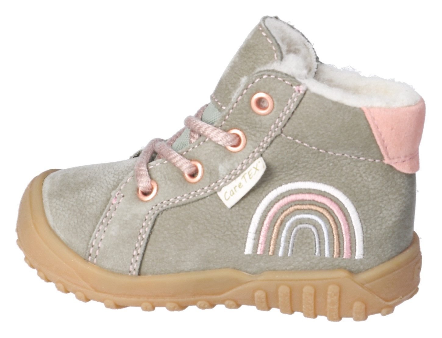 PEPINO by RICOSTA Dusty WMS: weit Lauflernschuh Babystiefel, Winterschuh, Schnürstiefel mit wärmender Schurwolle