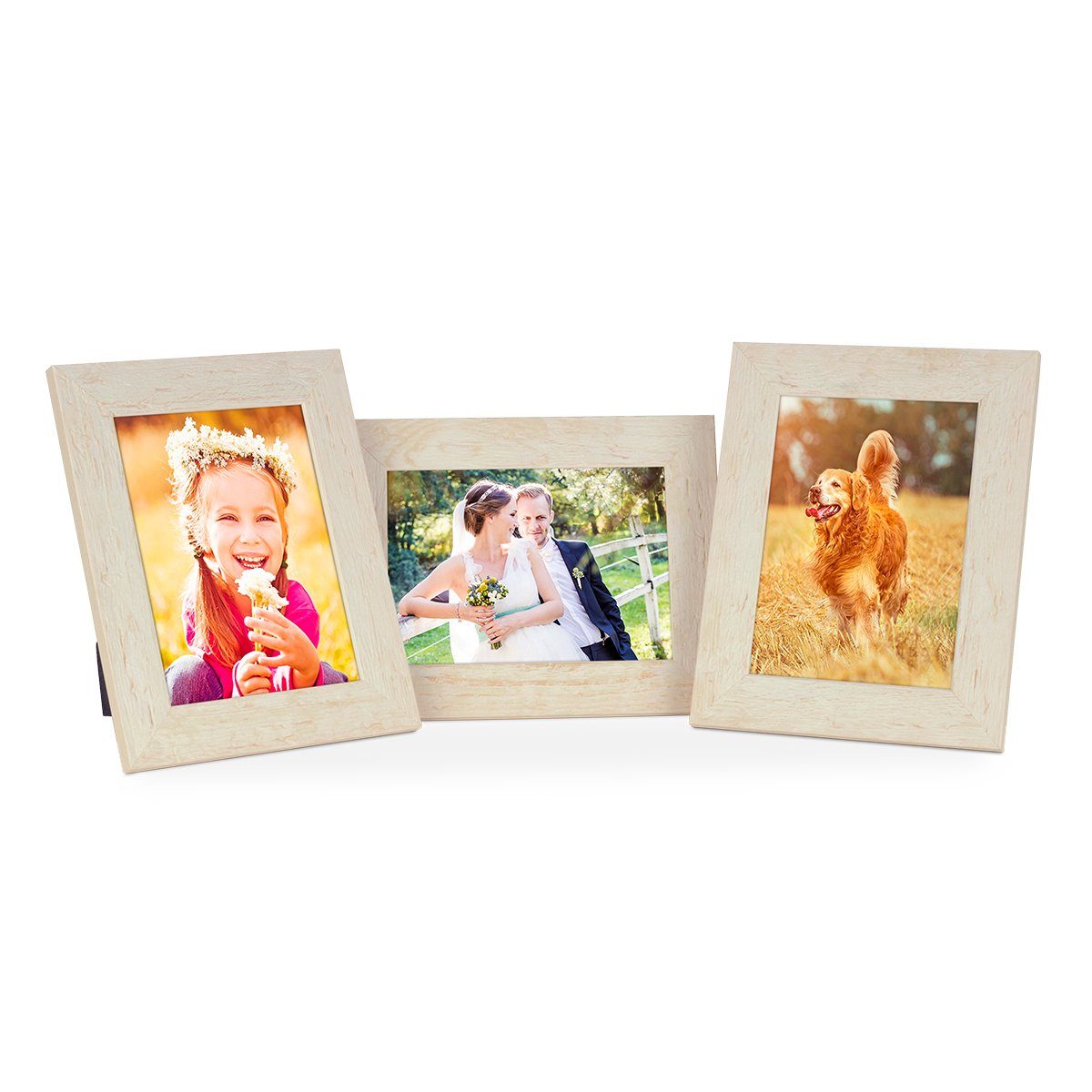 PHOTOLINI Bilderrahmen 3er Set Strandhaus Rustikal günstig online kaufen