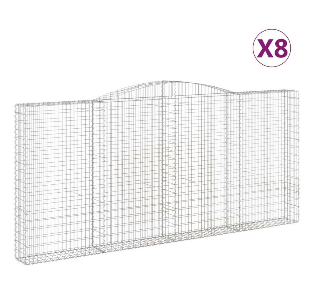 Thumbnail - vidaXL Blumentopf Gabionen mit Hochbogen 8 Stk. 400x30x180/200cm Verzinktes Eisen (8 St)