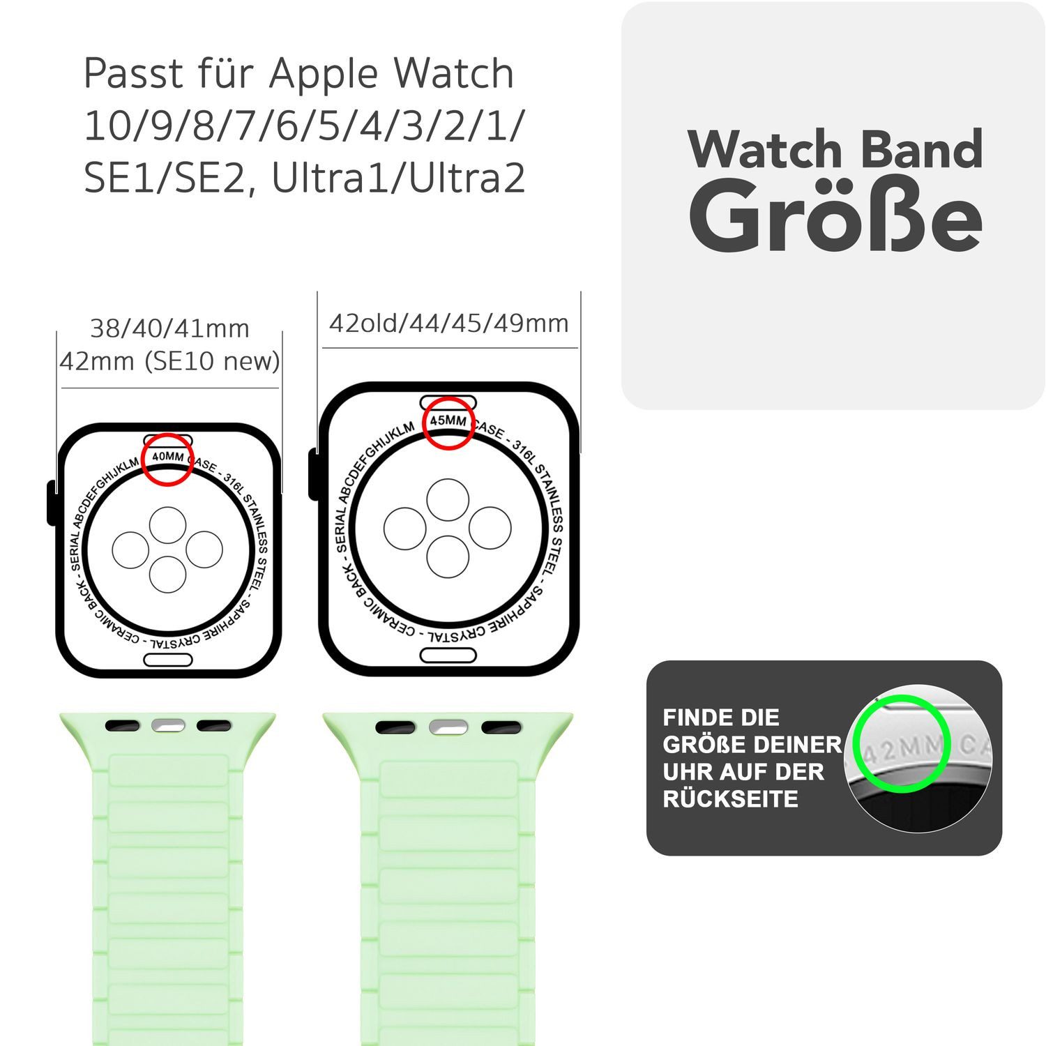 Nalia Smartwatch-Armband Apple Watch 49mm/46/45/44/42(Serie 1-3), günstig online kaufen