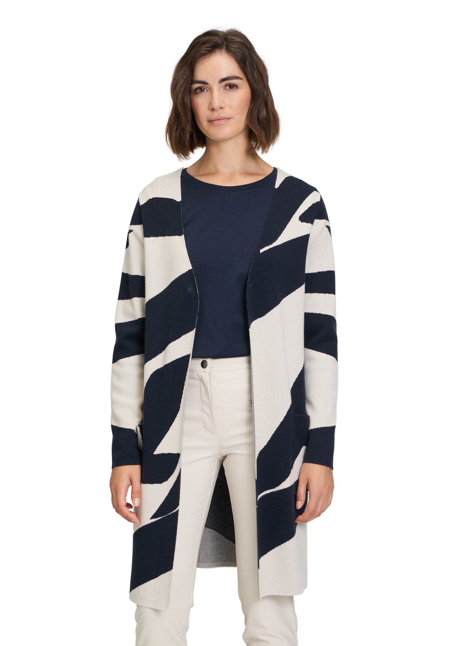 Strickjacke Betty Barclay Damen Strickmantel mit Jacquard