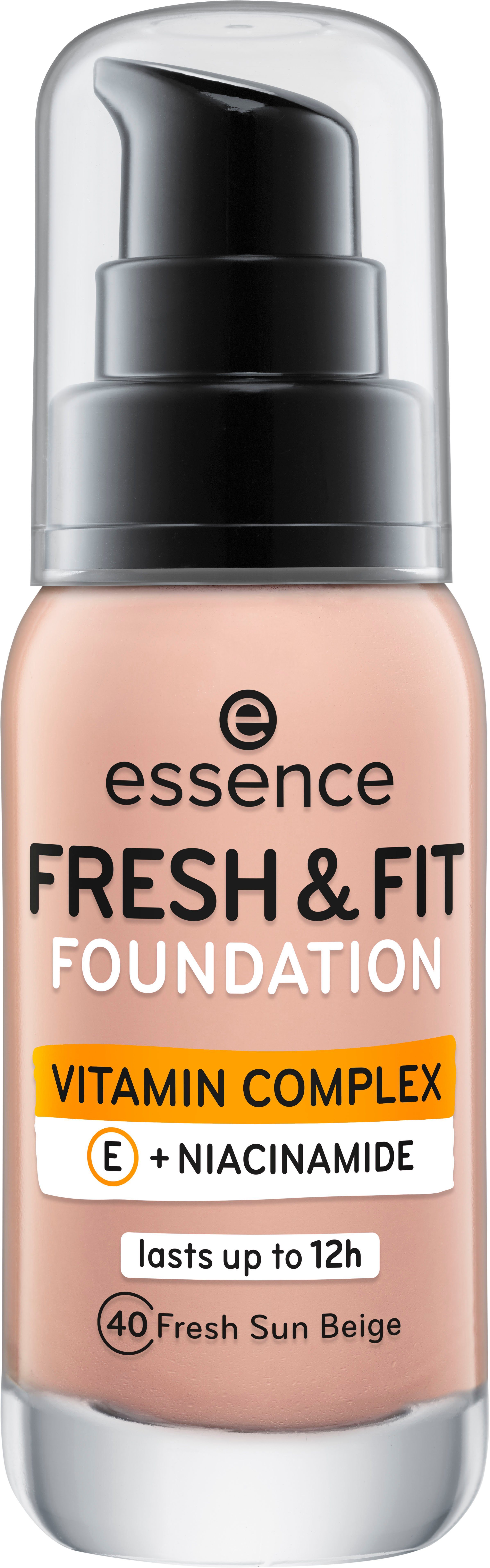 Essence Foundation FRESH fresh beige FIT & 3-tlg. FOUNDATION, sun