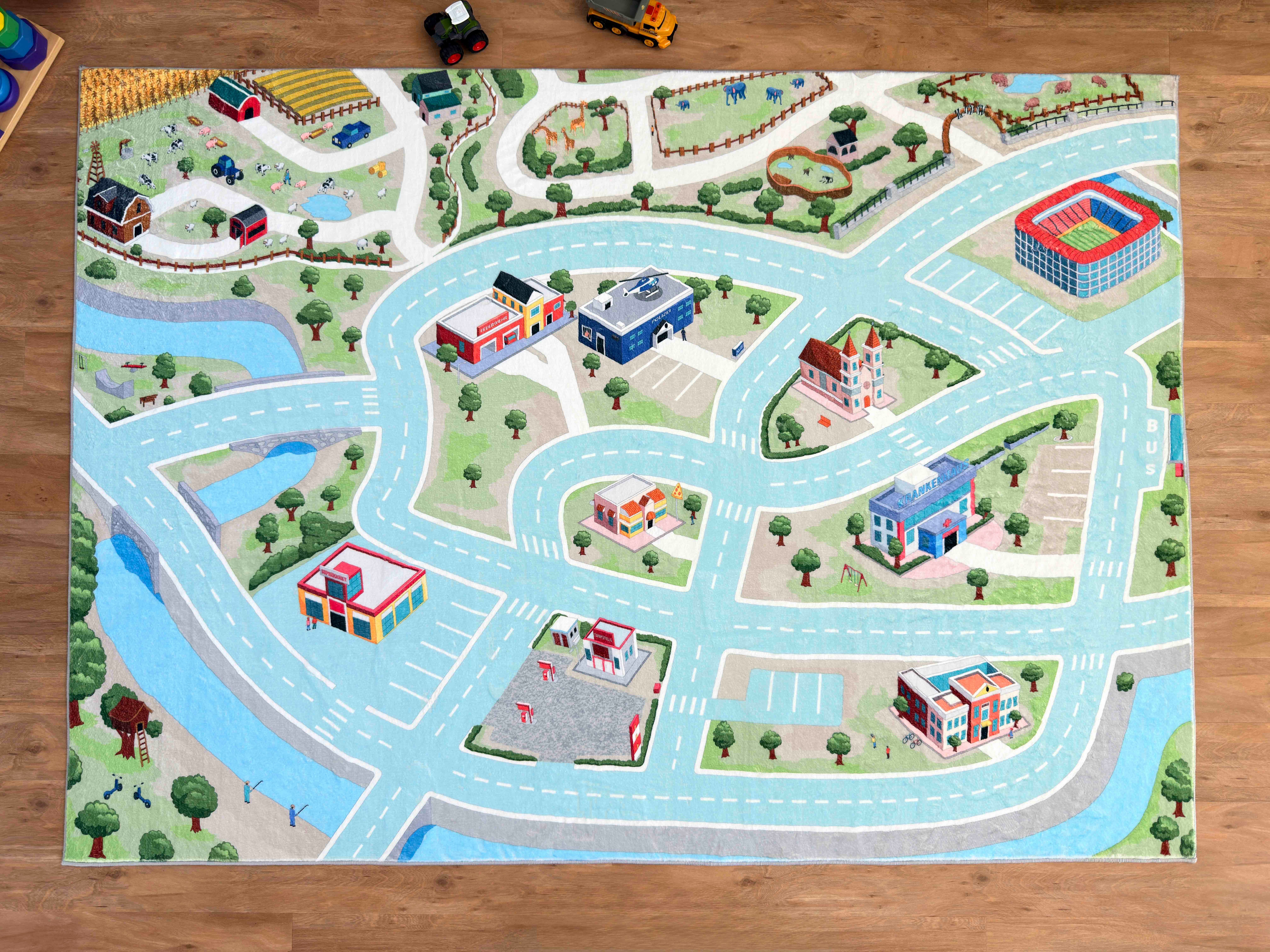 SkippiDoo Kinderteppich Straßenteppich Spielteppich Kinderzimmer Teppich günstig online kaufen