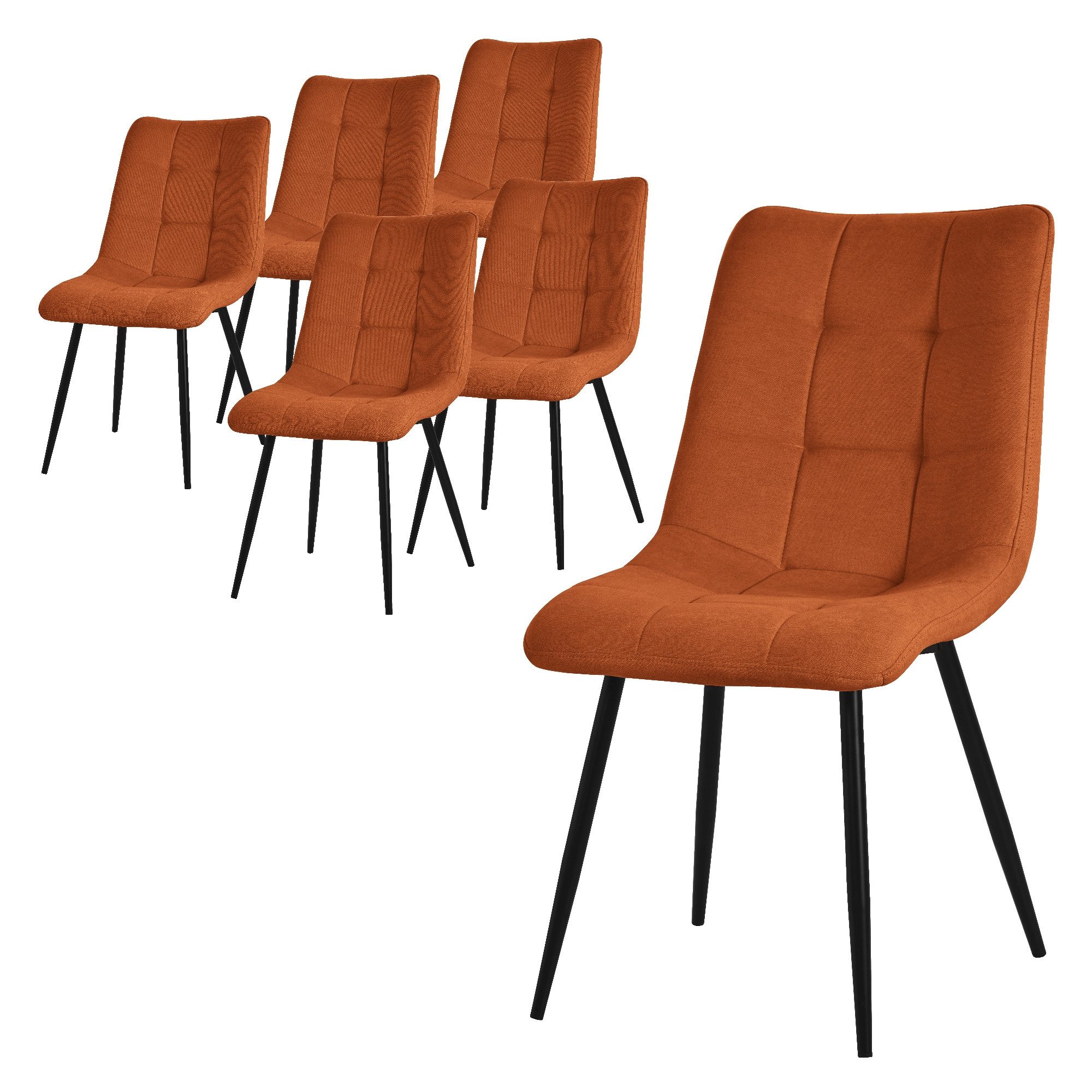 ML-DESIGN Stuhl Esszimmerstühle mit Rückenlehne moderne Design Lounge Küchenstühle (6 St), Polsterstuhl Esstischstühle 6er Set Küchenstuhl Polyester bis 120kg
