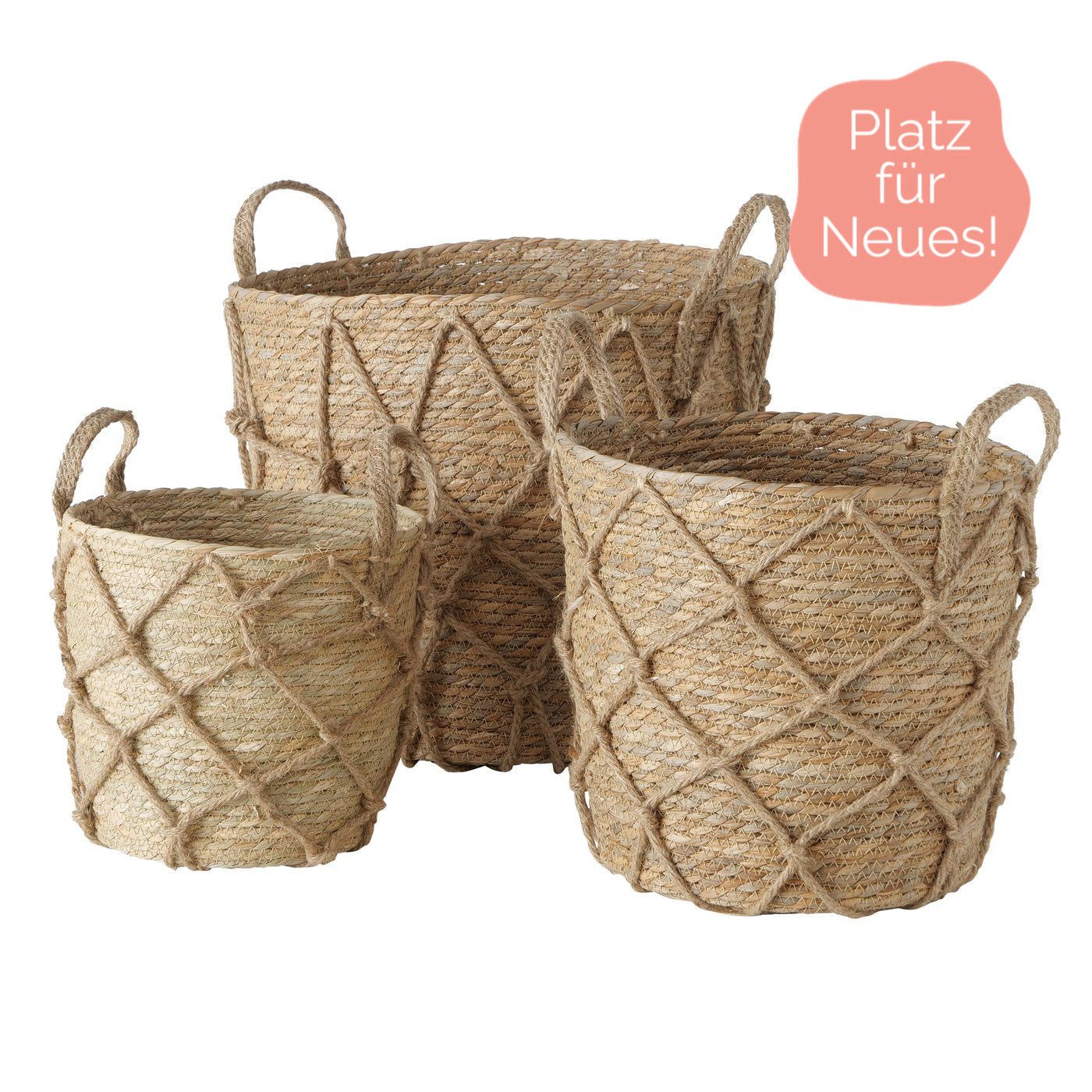 BOLTZE Dekokorb Top Angebot Große Körbe aus Seegras, 6er-Setpreis skandinavisch von Bo