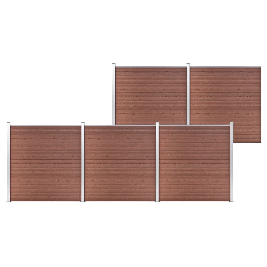 vidaXL Gartenzaun Gartenzaun WPC 872x186 cm Braun, (1-St)