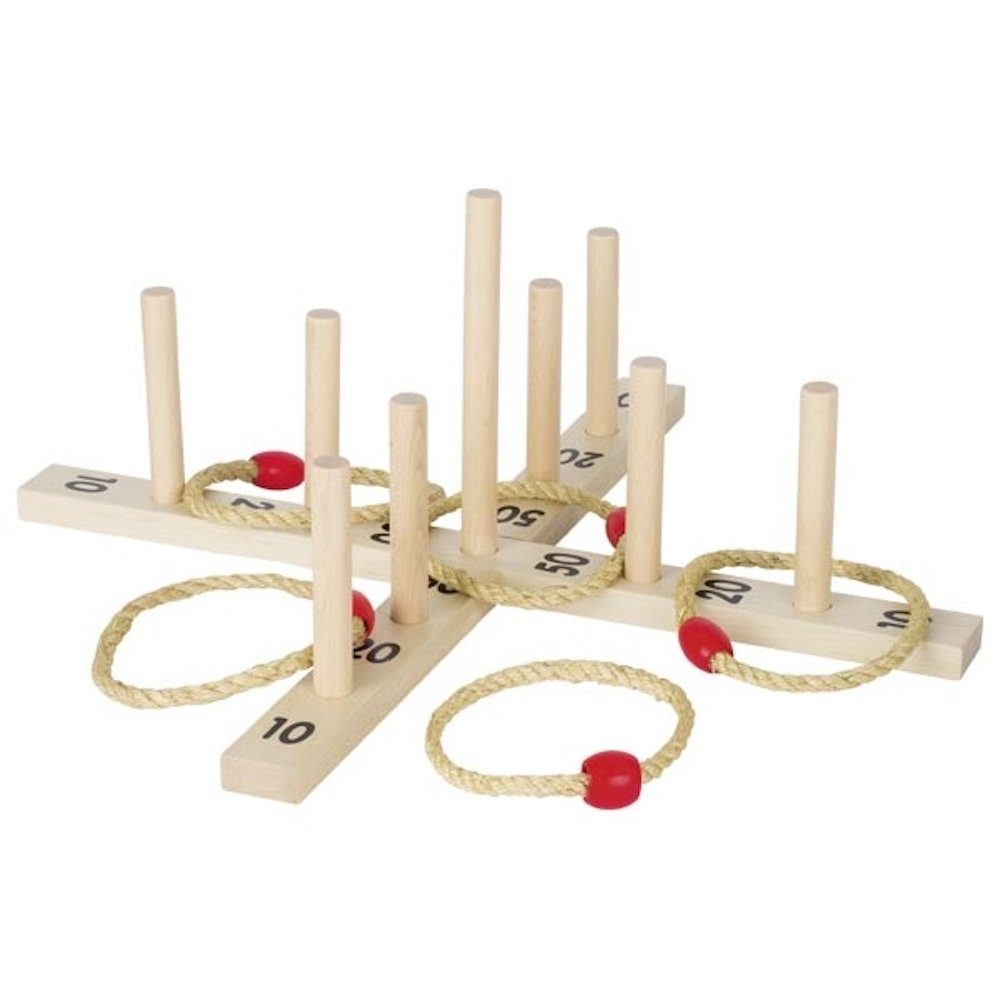 Spielzeug-Gartenset Ringwurfspiel mit 5 Sisalringen KInder Outdoor natur