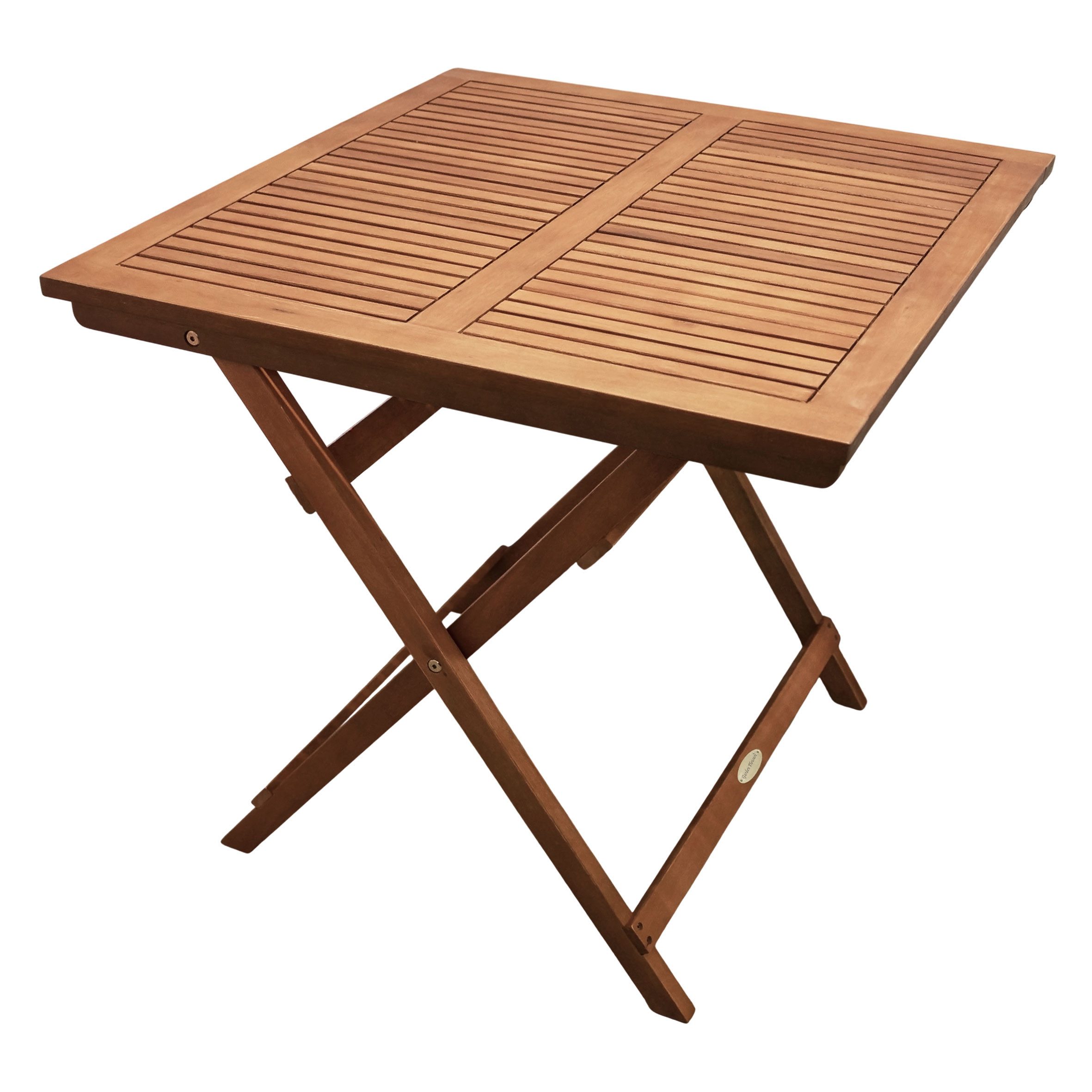 Spetebo Eukalyptus Gartentisch SEATTLE eckig - 70 x 70 cm (Packung, Klapptisch Beistelltisch Bistrotisch), Holz Tisch geölt