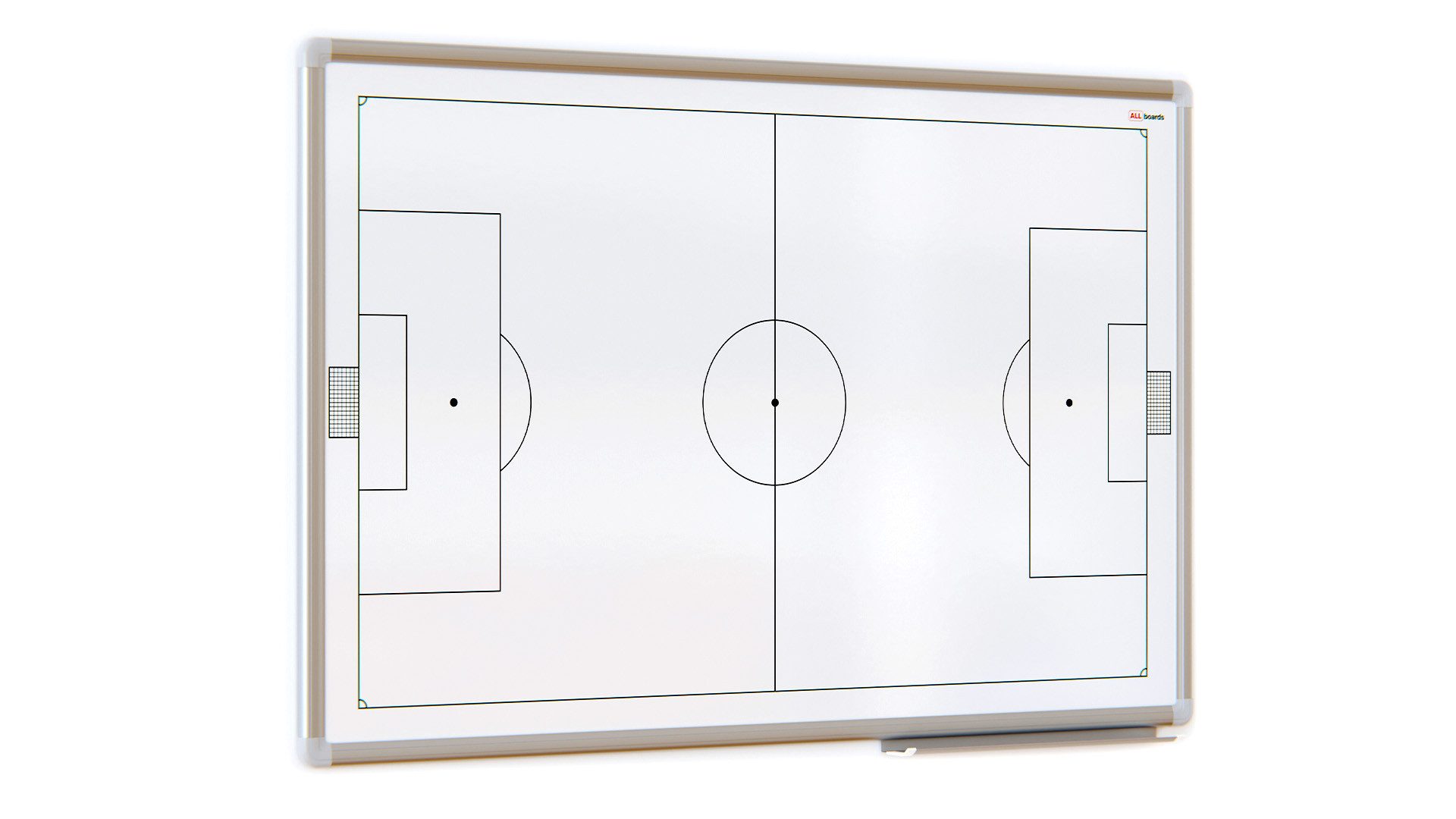 ALLboards Tafel Taktiktafel FUSSBALL, 90×60 cm, weiße magnetische Trainingstafel