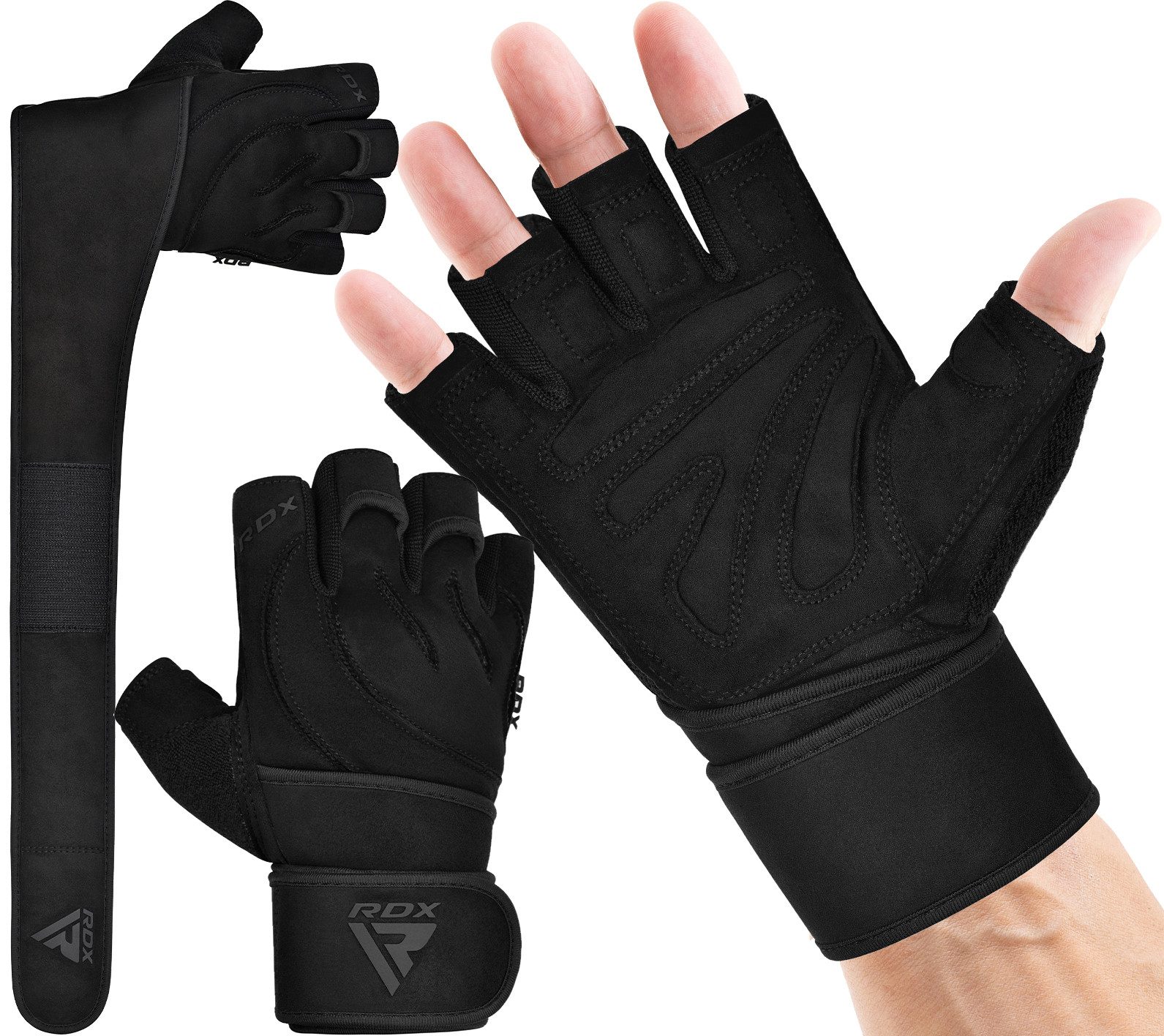 RDX Trainingshandschuhe RDX Fitness Handschuhe Trainingshandschuhe Lang Handgelenkstütze Sport