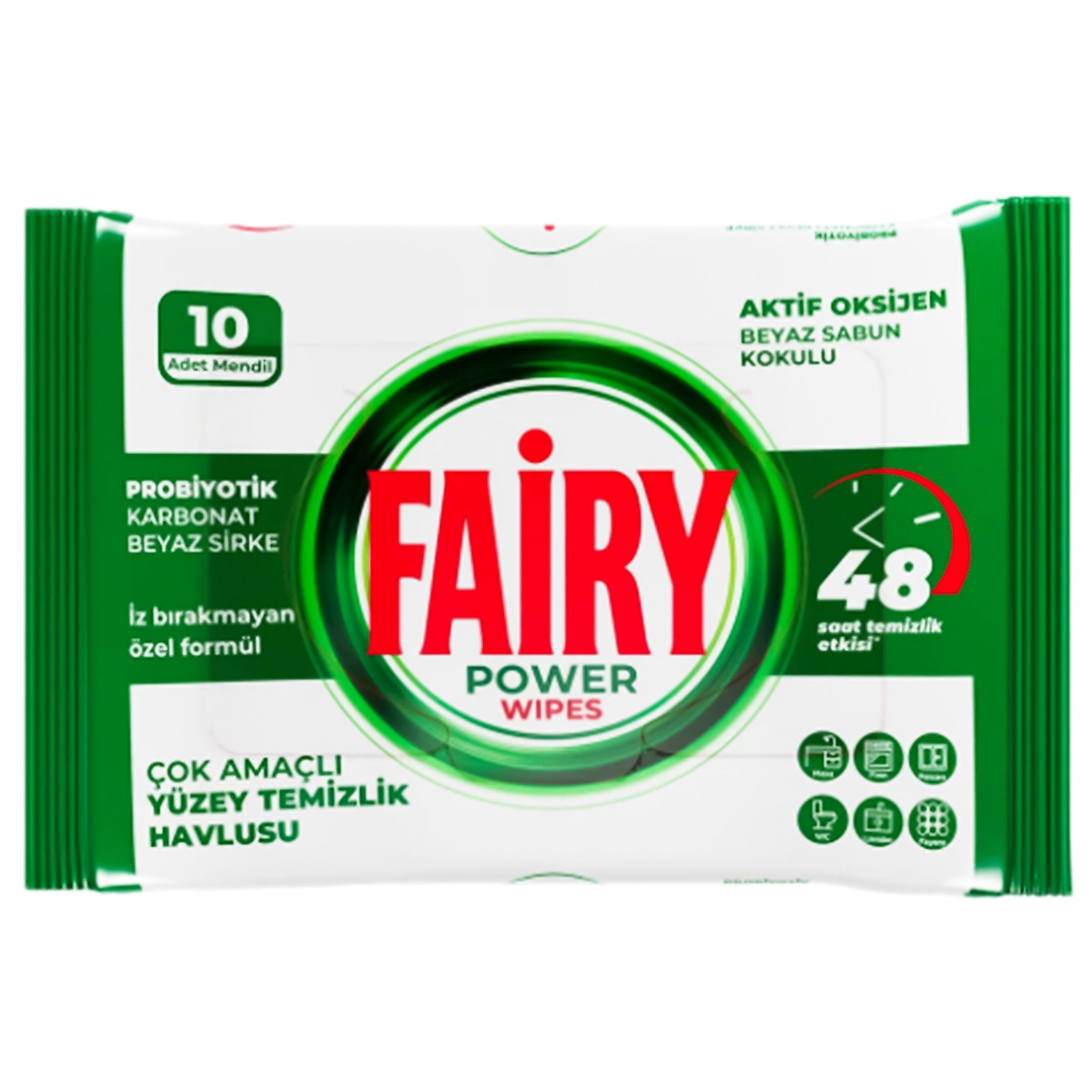 KomfortHome Fairy Power Wipes 10 Stück Universal Küche Bad Oberflächen Reinigungstücher (Fettlöser Schnell Praktisch Abwaschbar Vielseitig Sauber, 10-tlg)