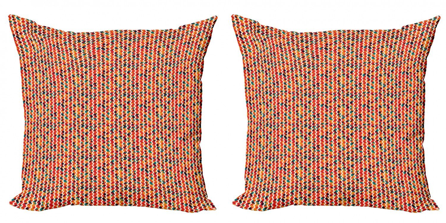 Zag Kissenbezüge Doppelseitiger Abakuhaus Stück), (2 Modern Fractal Zig Digitaldruck, Blick Geometrisch Accent