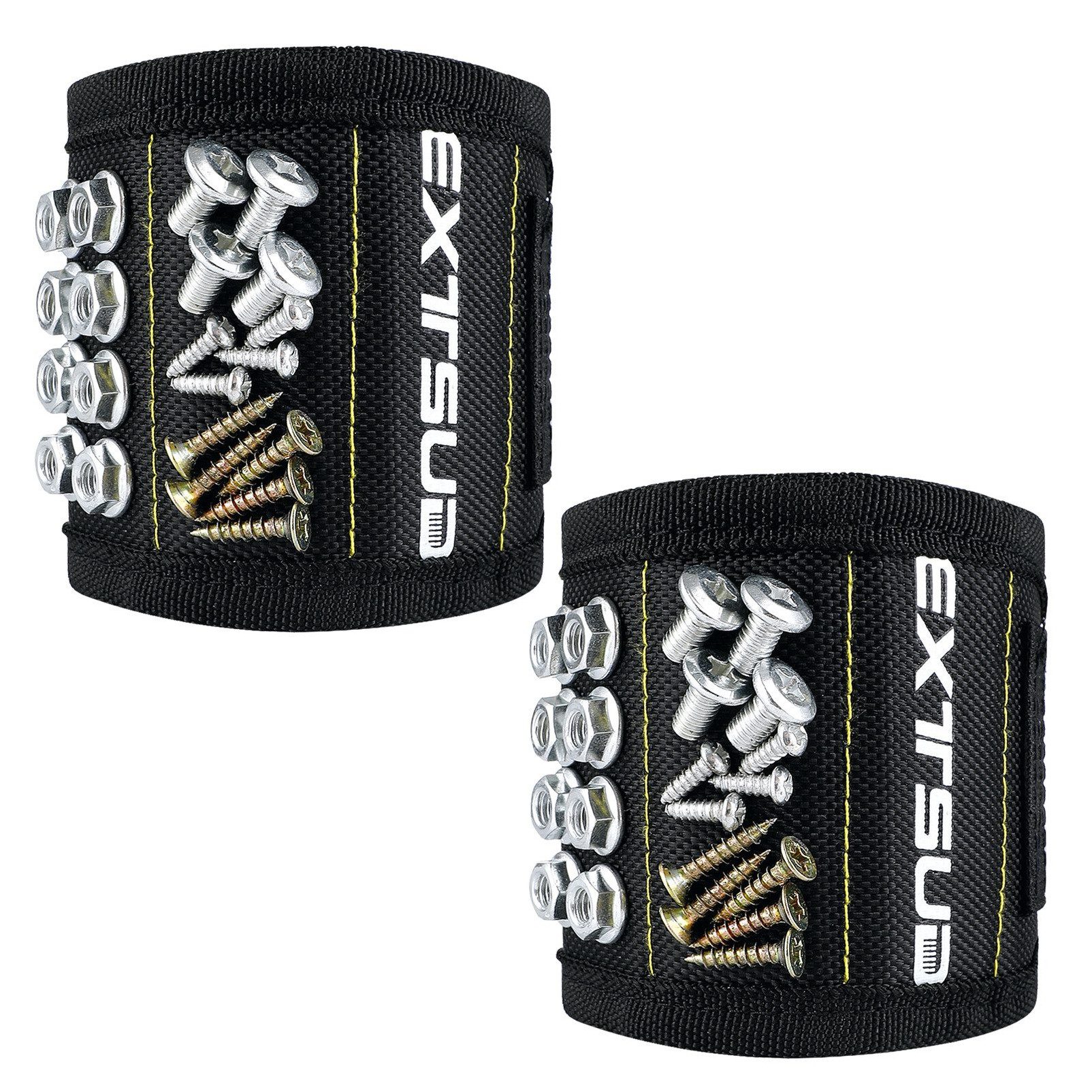 EXTSUD Magnet-Werkzeugleiste Geschenk für Männer magnetisches Armband, Magnetarmband, 2-tlg., mit 15 starke Magneten Bestes, DIY Werkzeug, Werkzeug Armband