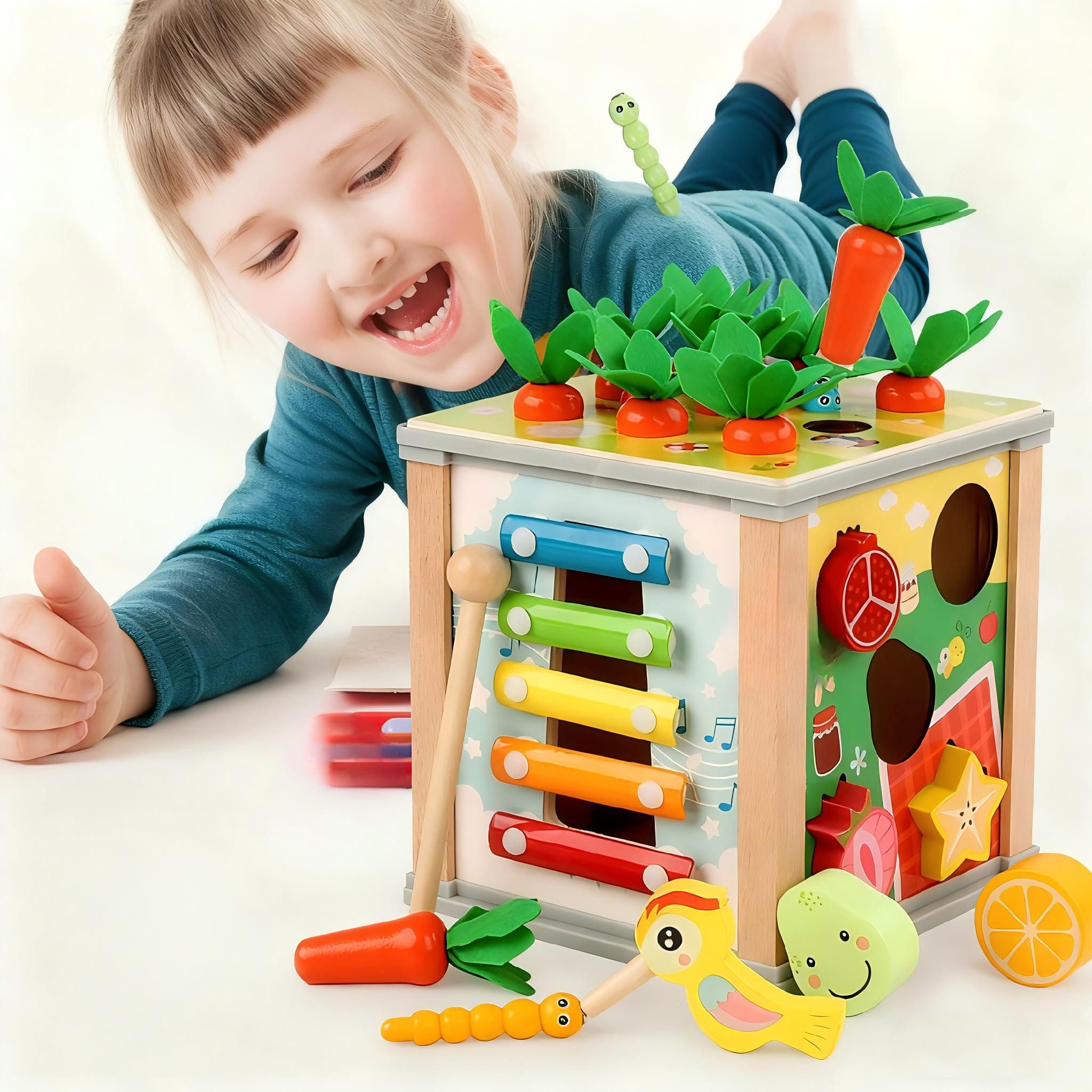 POPOLIC Motorikwürfel 6-in-1 Activity-Spielzeug für Babys ab 12 Monaten – M günstig online kaufen