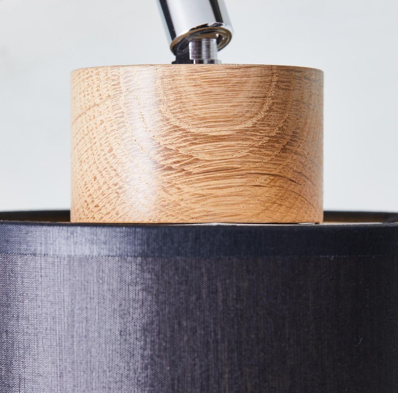 Brilliant Lampe, Vonnie, schwarz/holzfarbend, Vonnie 2flg Deckenleuchte Metall/Holz/Textil Spotbalken