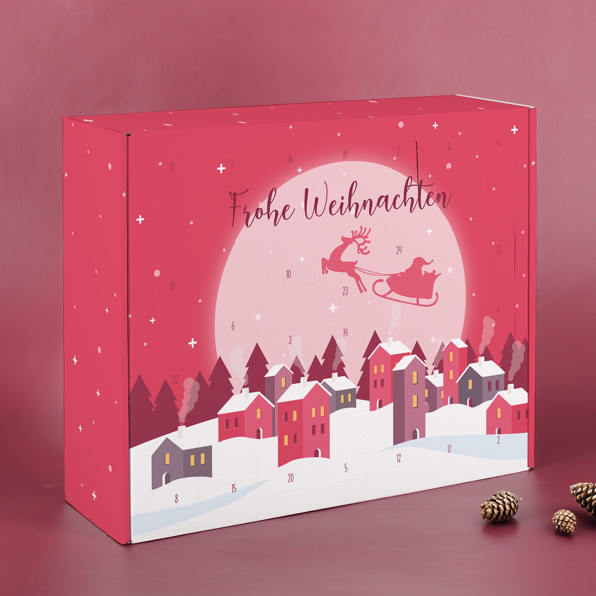 Herz & Heim befüllbarer Adventskalender mit festlichen Motiven zu Weihnachten - DIY Adventskalender, zum selbst Befüllen