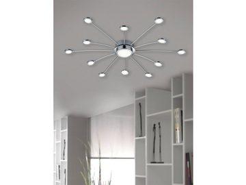 TRIO Leuchten LED Deckenleuchte, Dimmfunktion, LED fest integriert, Einstellbar: Warmweiß - Neutralweiß - Tageslichtweiß, ausgefallene große flach-e Design-er Treppenhaus Beleuchtung Ø 100cm